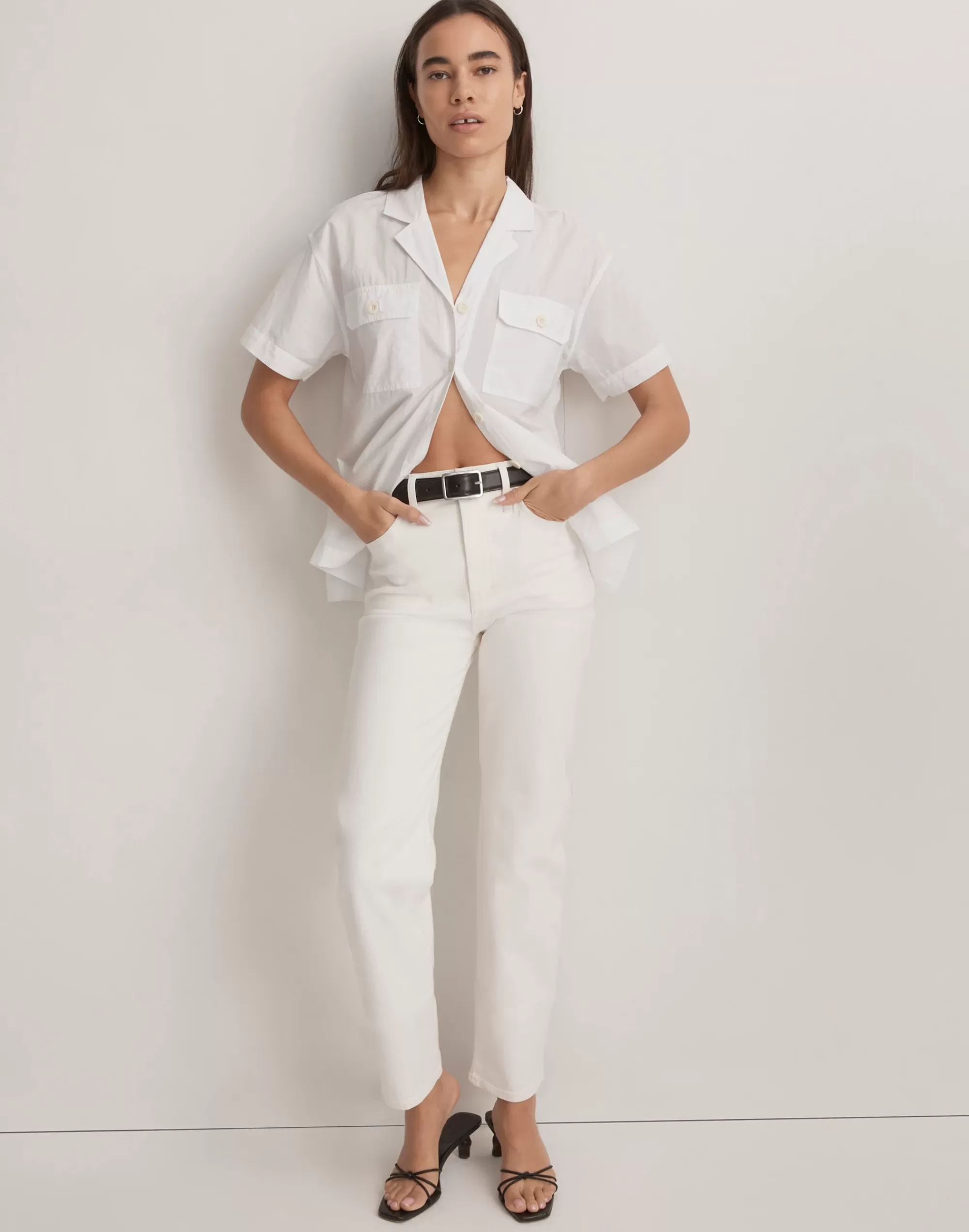 Madewell Tops & Shirts>Signature Poplin Camp Shirt Eyelet White