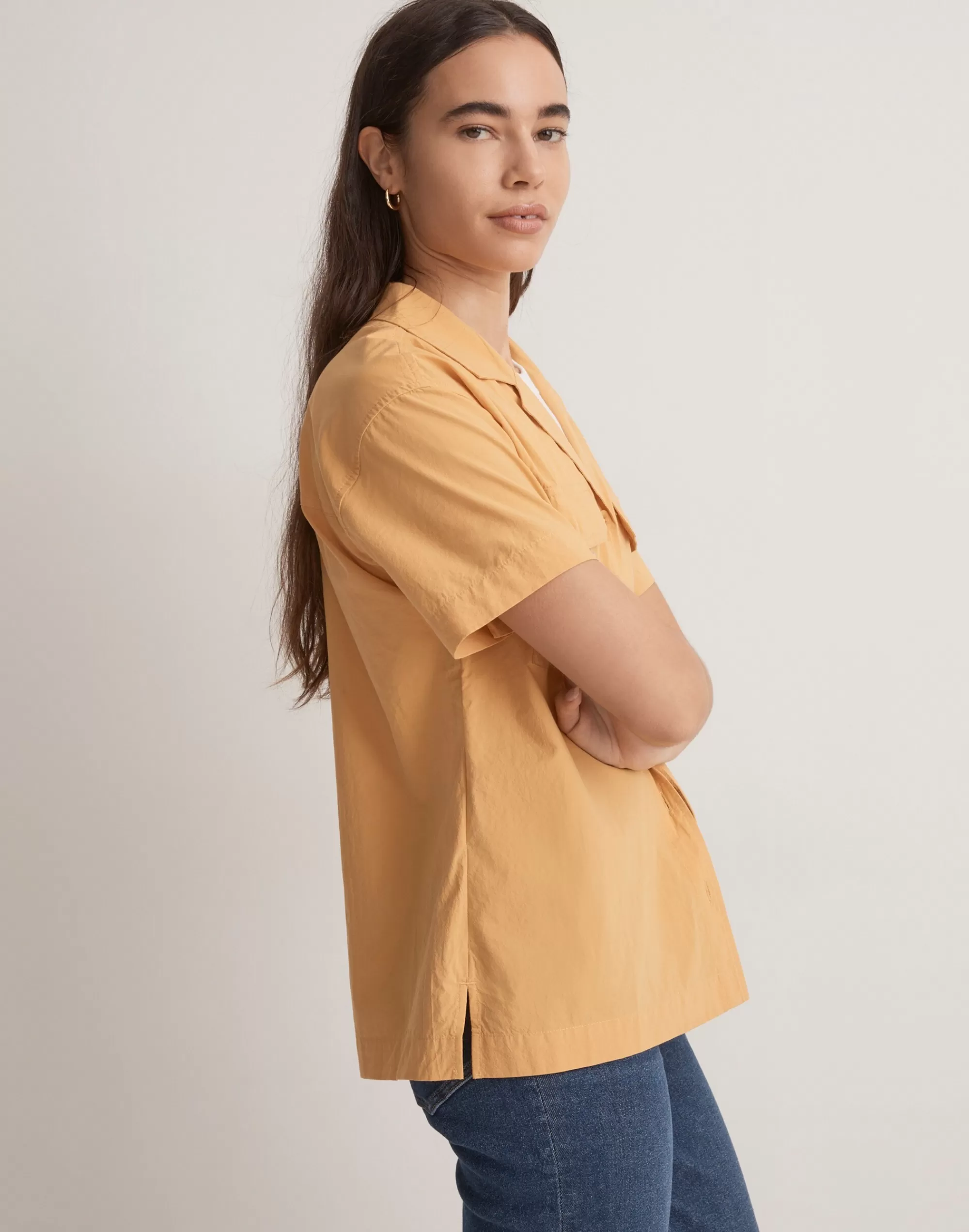 Madewell Tops & Shirts>Signature Poplin Camp Shirt Autumn Wheat