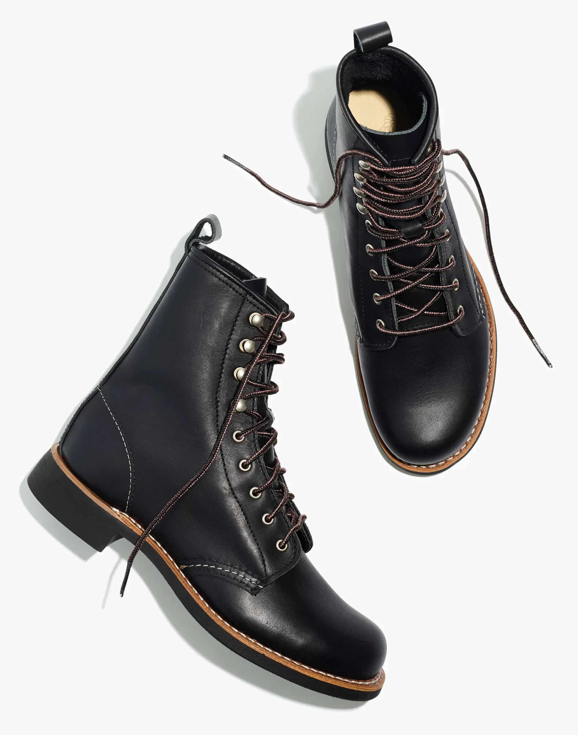 Madewell Boots>Silversmith Lace-Up Boots Black Boundary