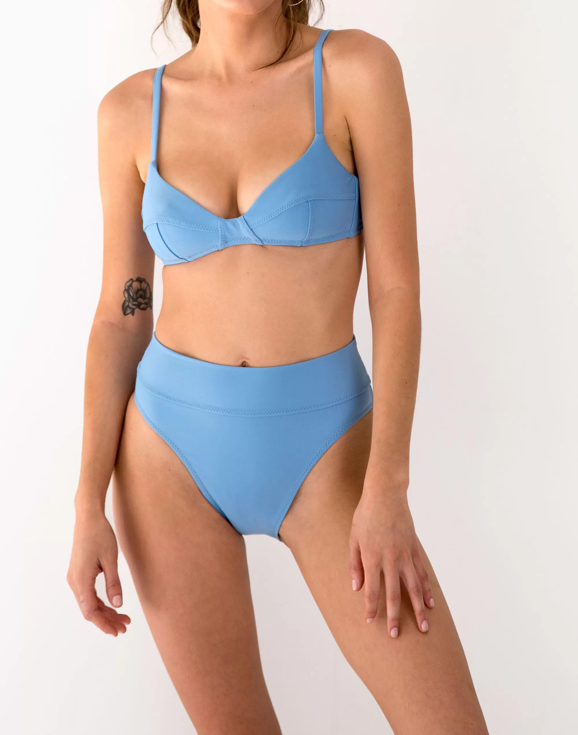 Madewell Swim>Simone Retro Bikini Top Blue