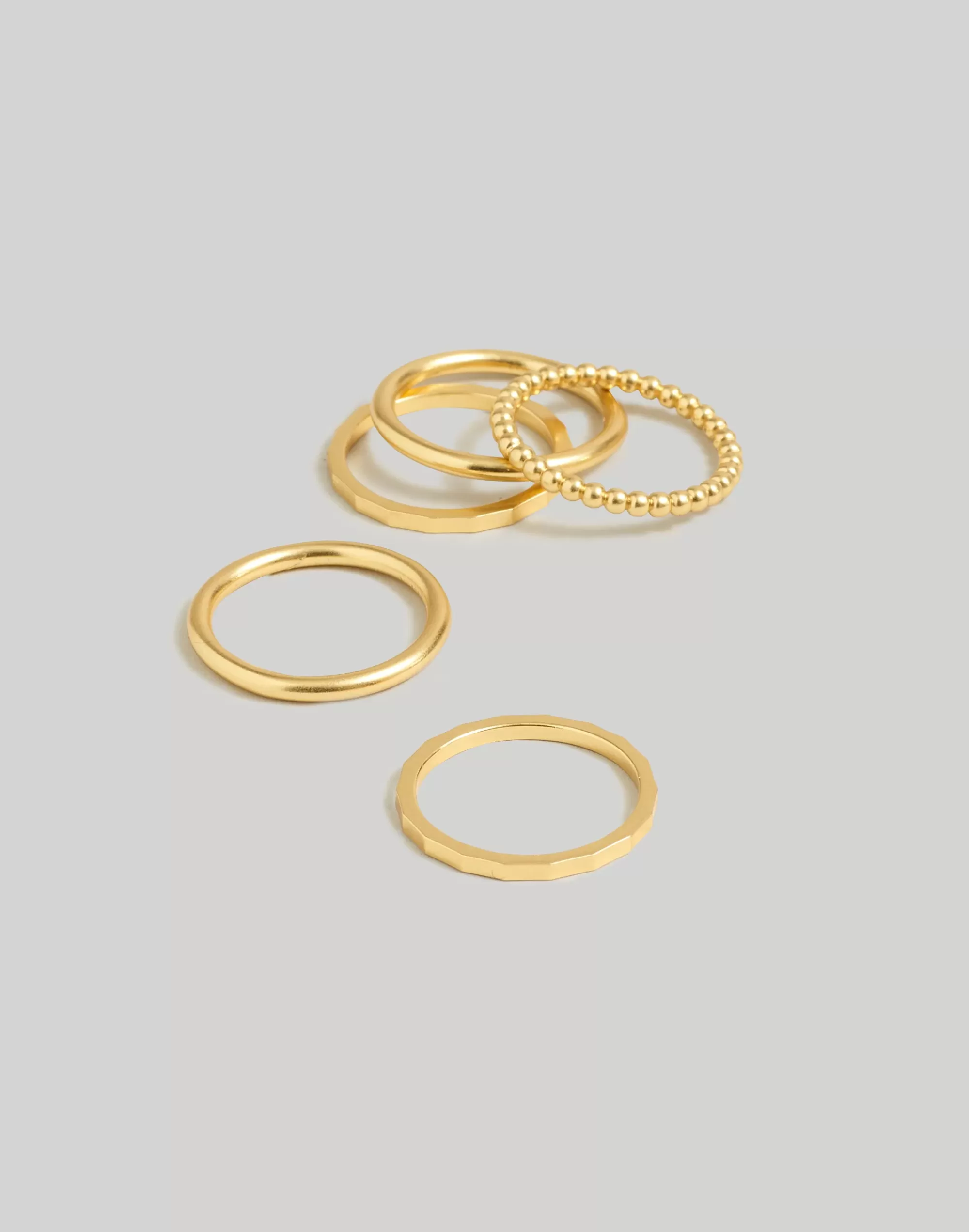 Madewell Rings>Simple Stacking Ring Set Vintage Gold