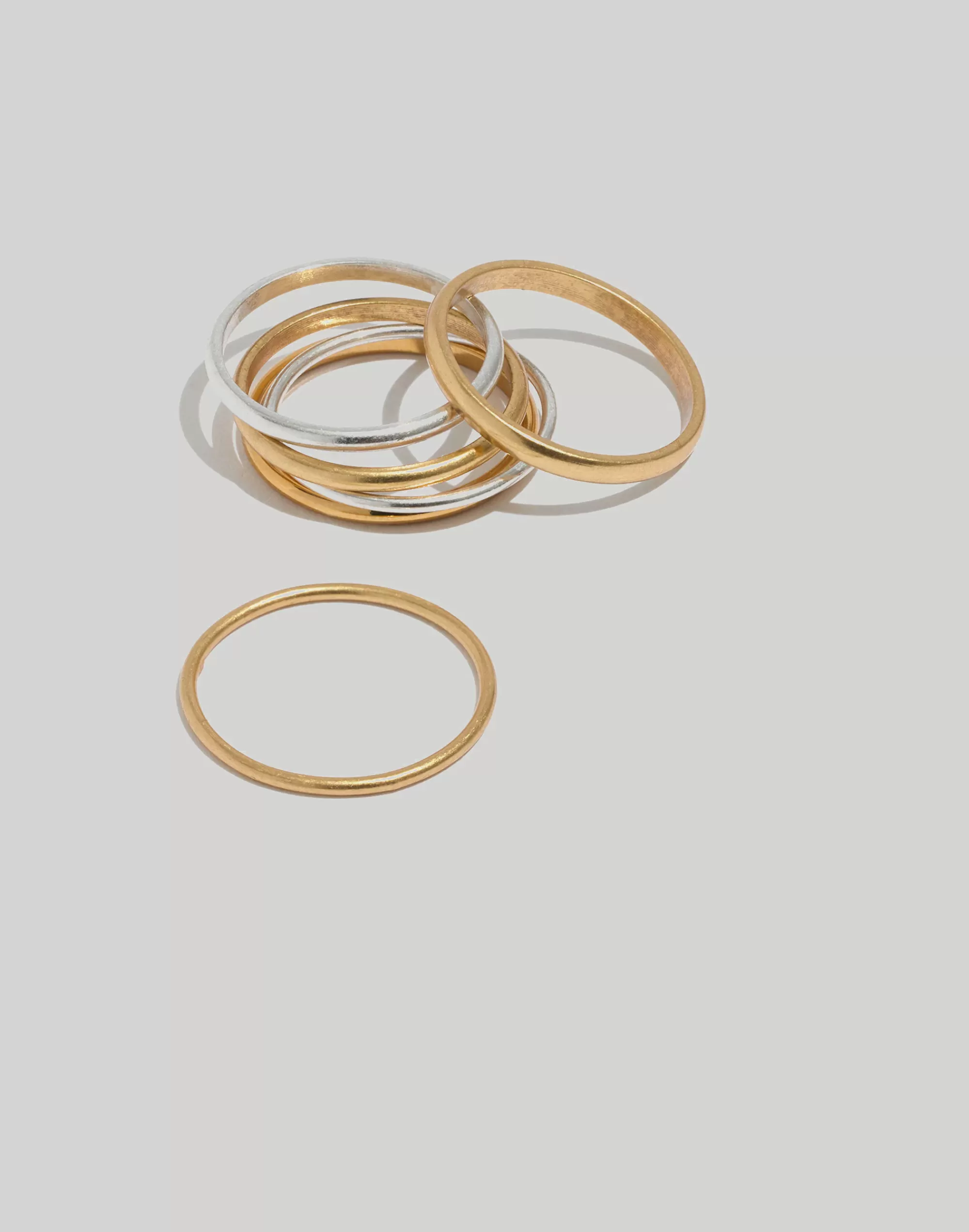 Madewell Rings>Slender Stacking Ring Set Mixed Metal