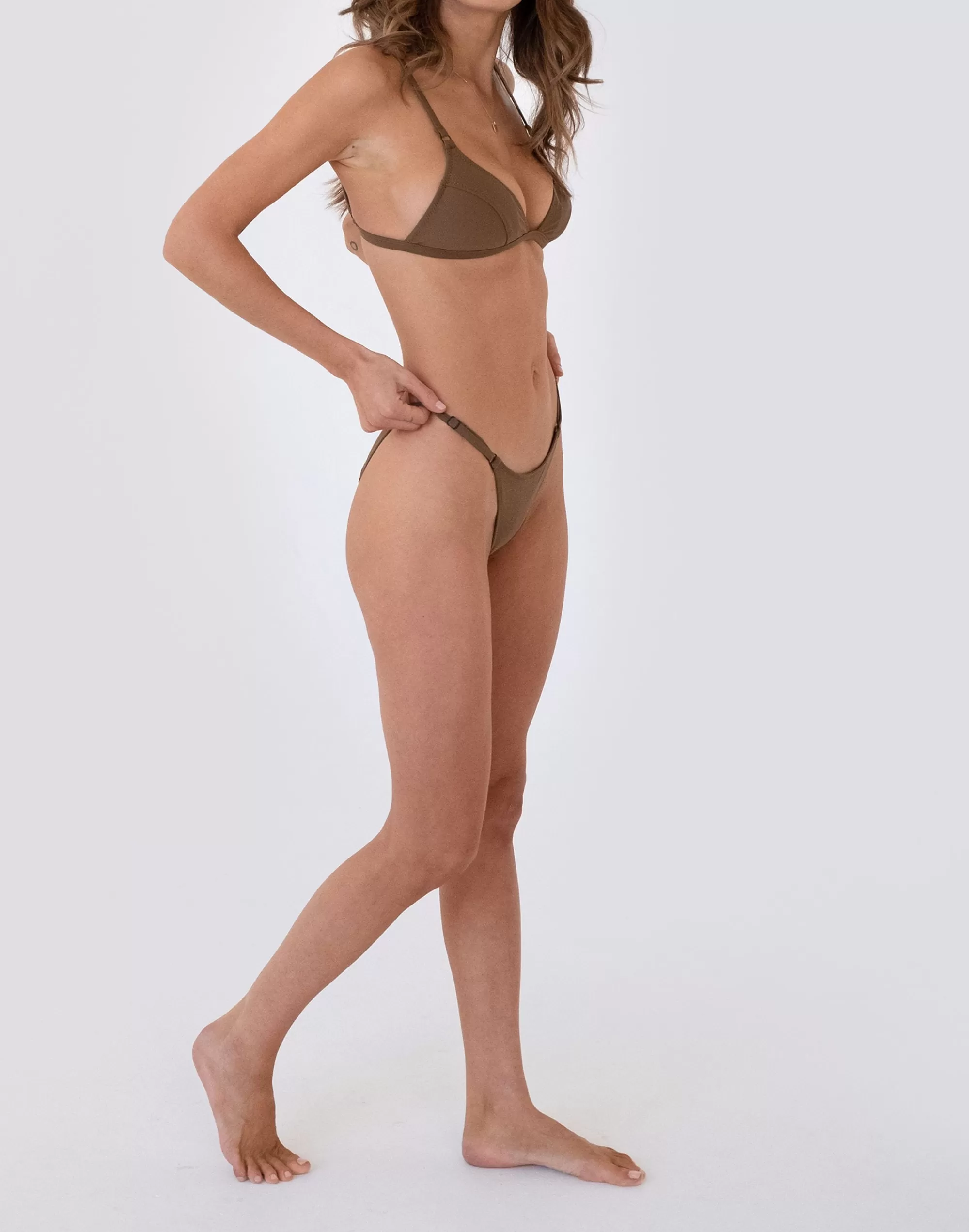 Madewell Swim>Slim Brief Bikini Bottom Brown