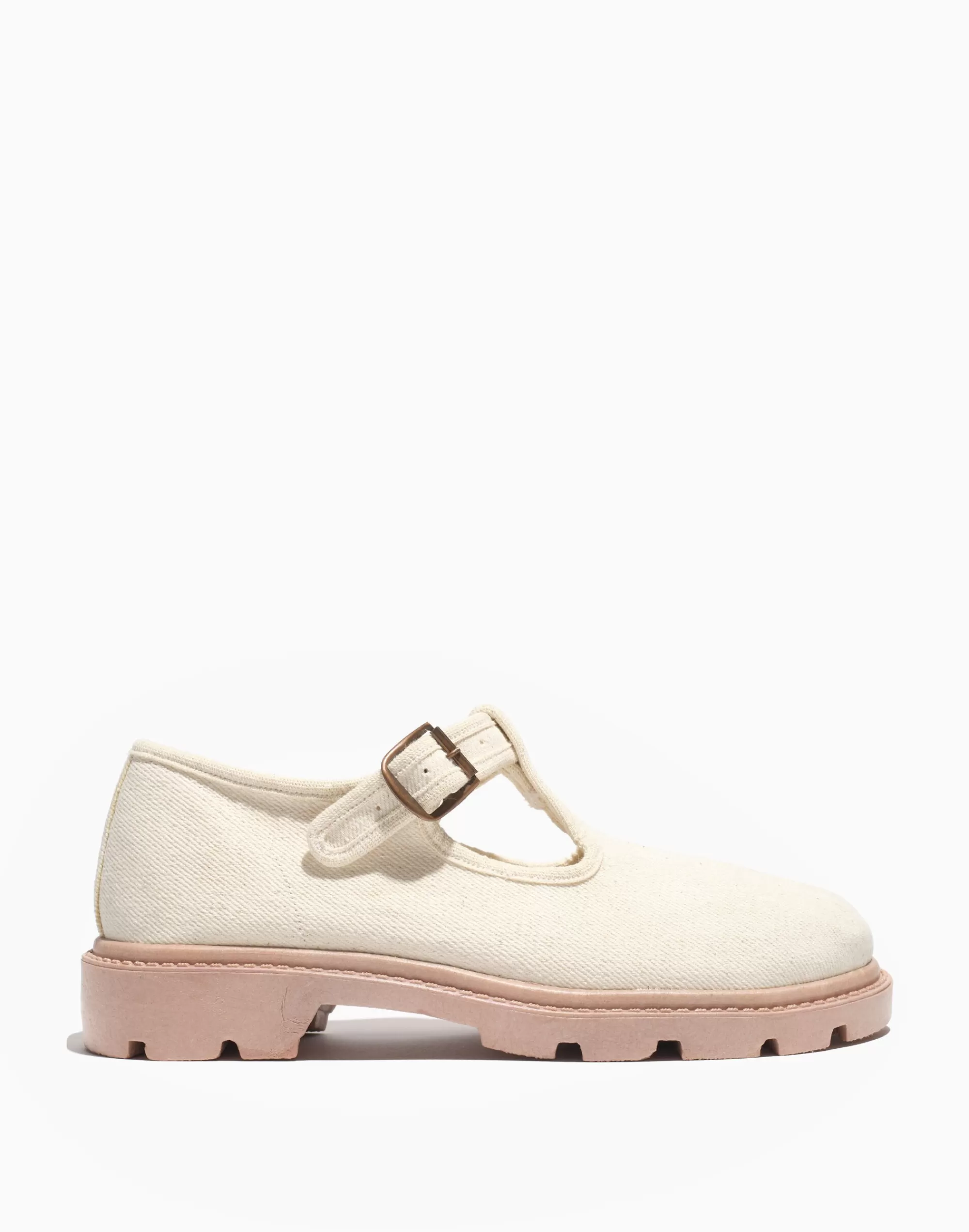 Madewell Flats>Small Lot Lug Sole Mary Jane Shoe Natural