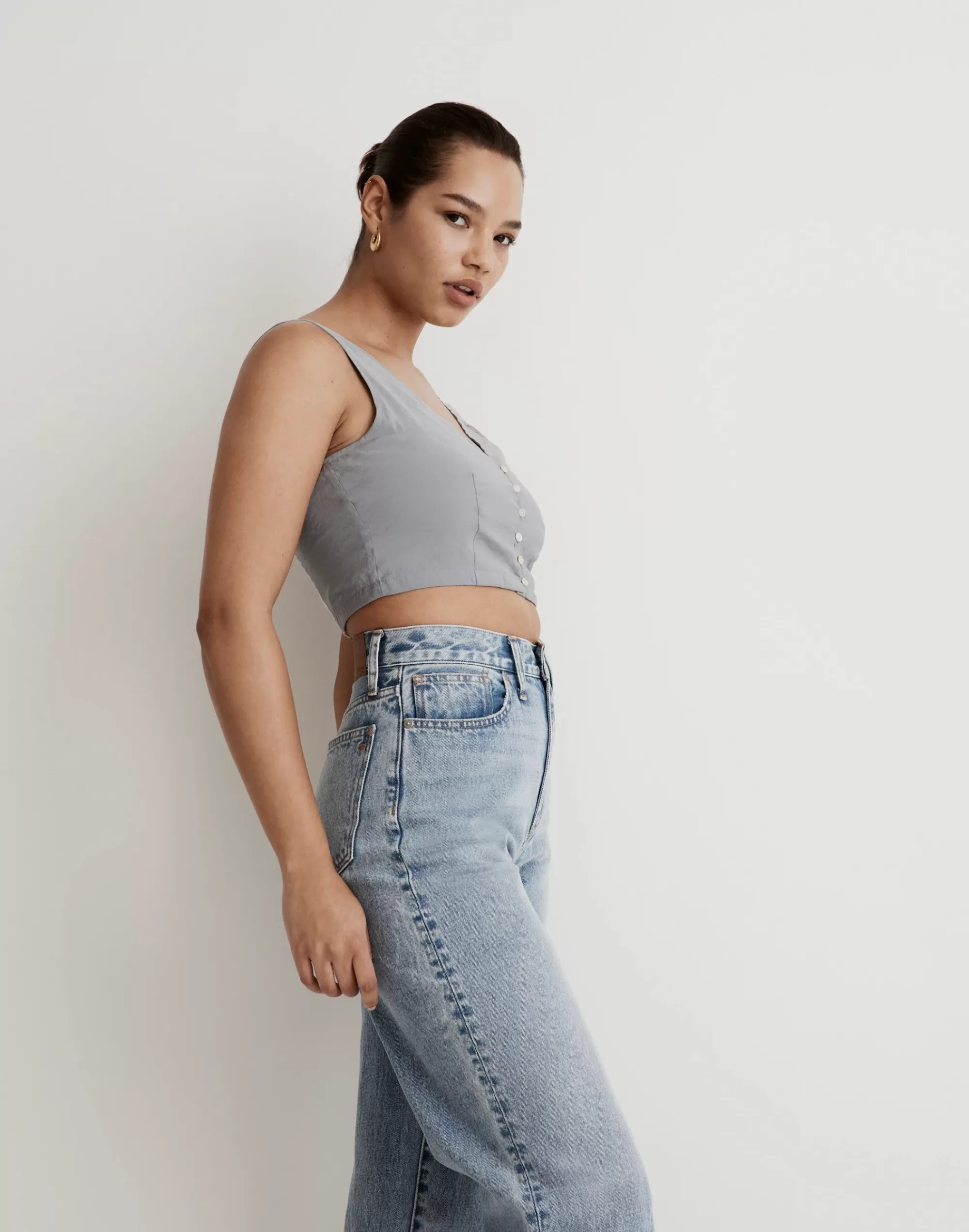 Madewell Tops & Shirts>Softdrape Gwen Crop Vest Top Still Dawn