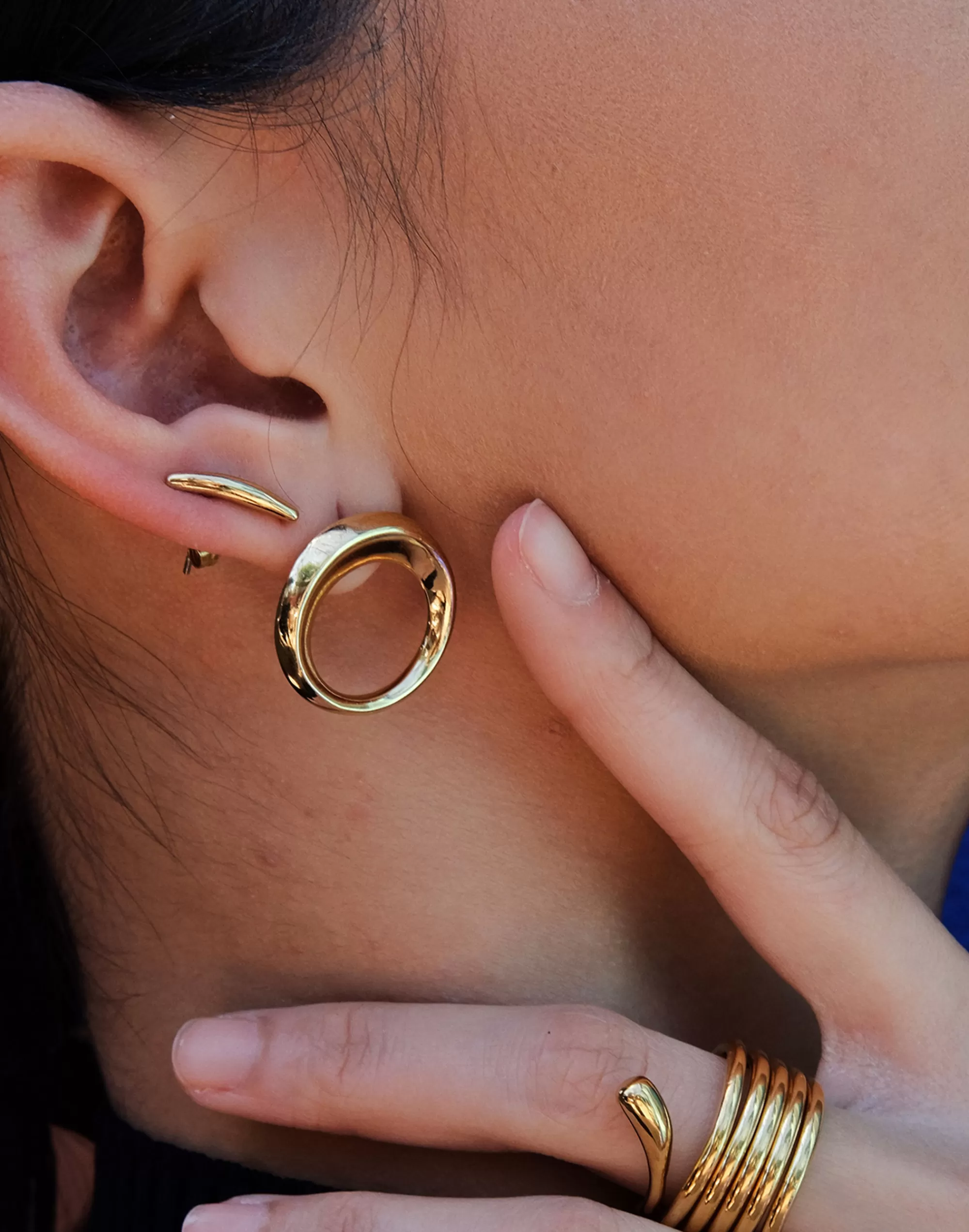 Madewell Earrings>Soko Kaya Open Stud Earrings Gold