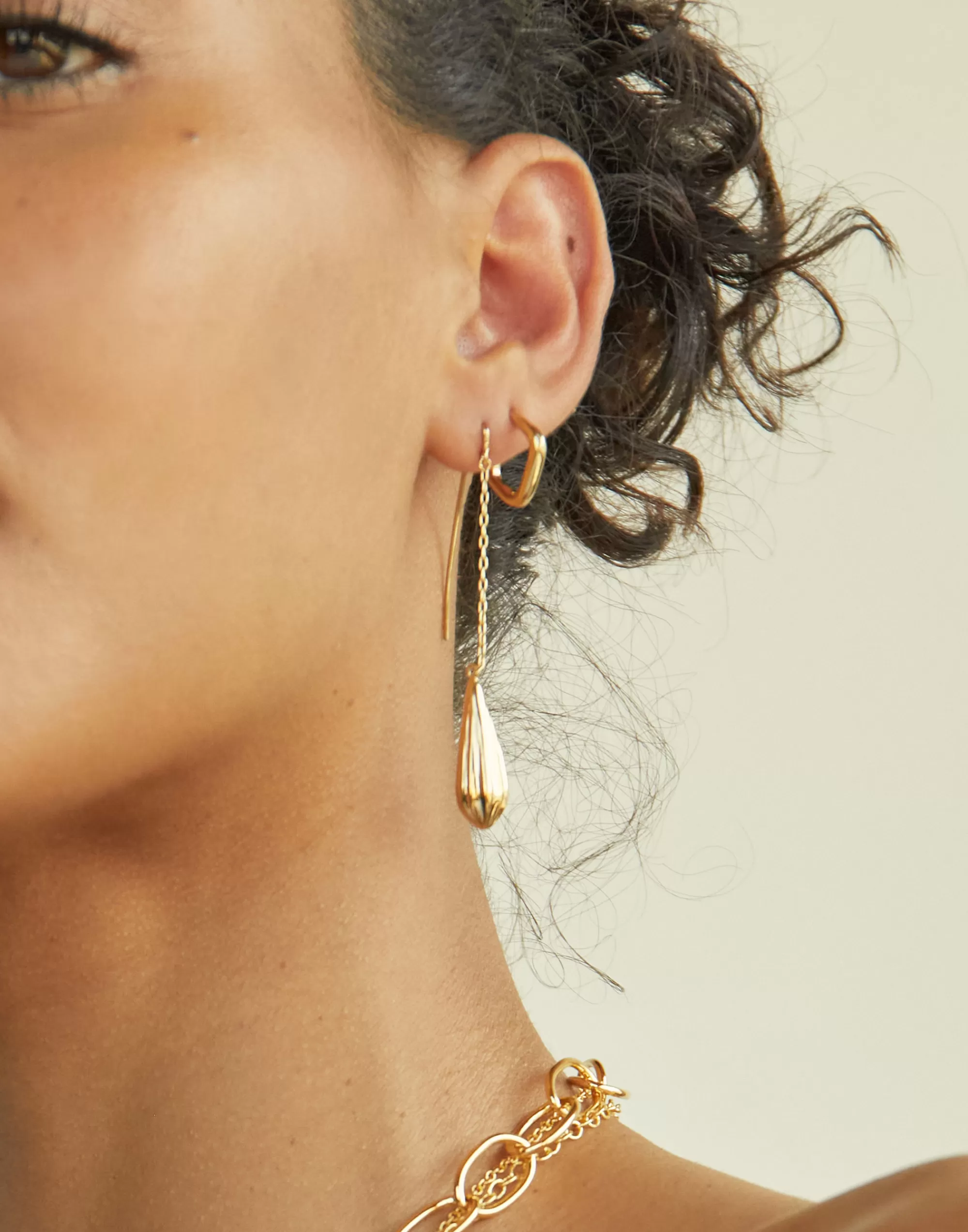 Madewell Earrings>Soko Shujaa Threader Gold