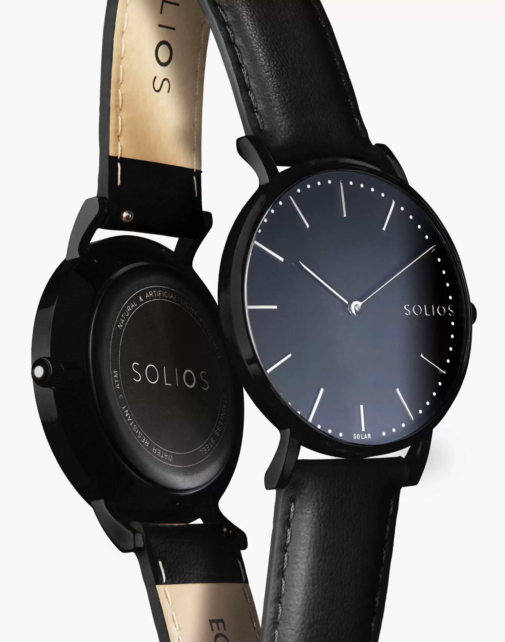 Madewell Watches>Solios Watches The Solar All - Eco Vegan Leather Strap Black