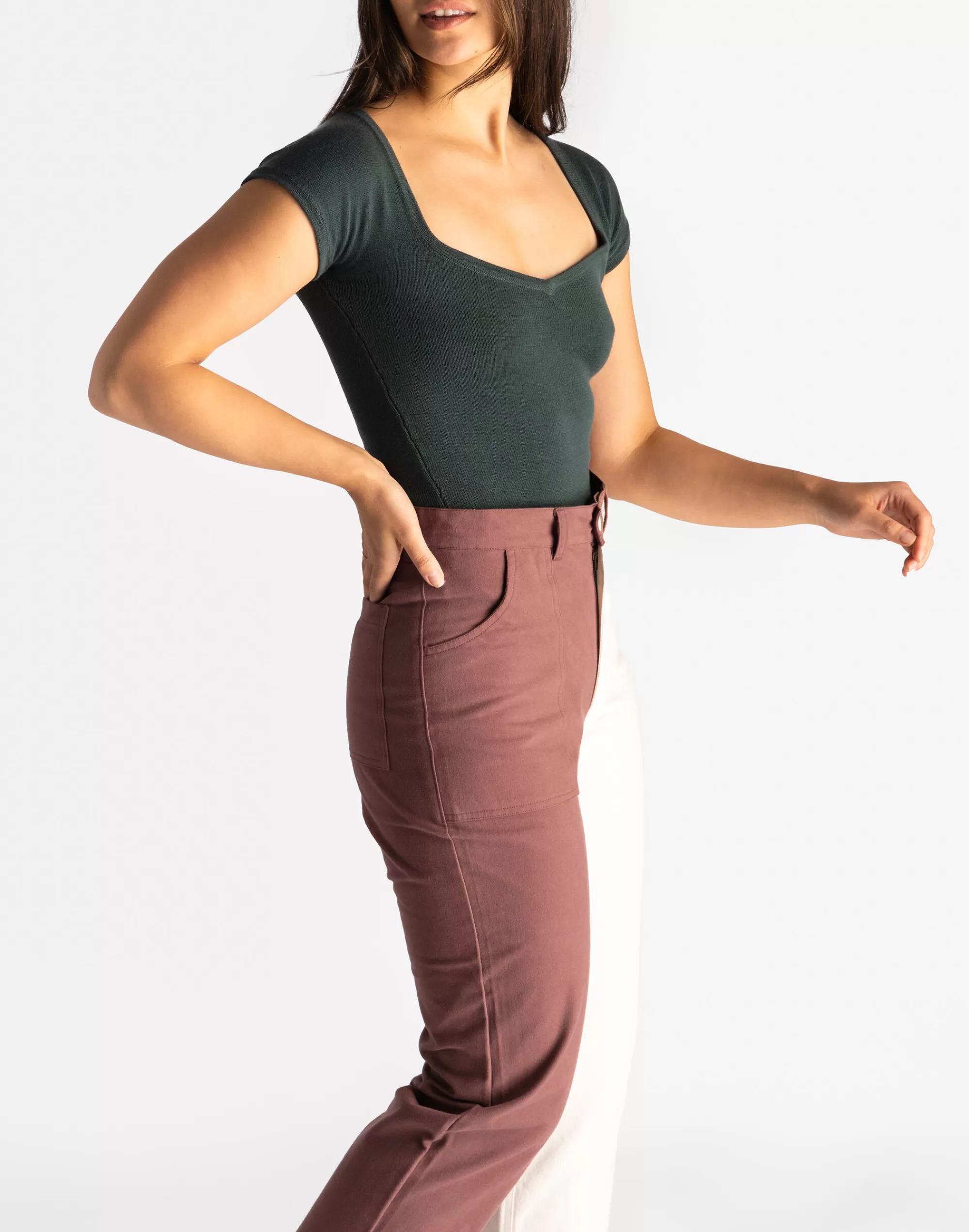 Madewell Tops & Shirts>Soluna Collective Knit Bodysuit Dark Green