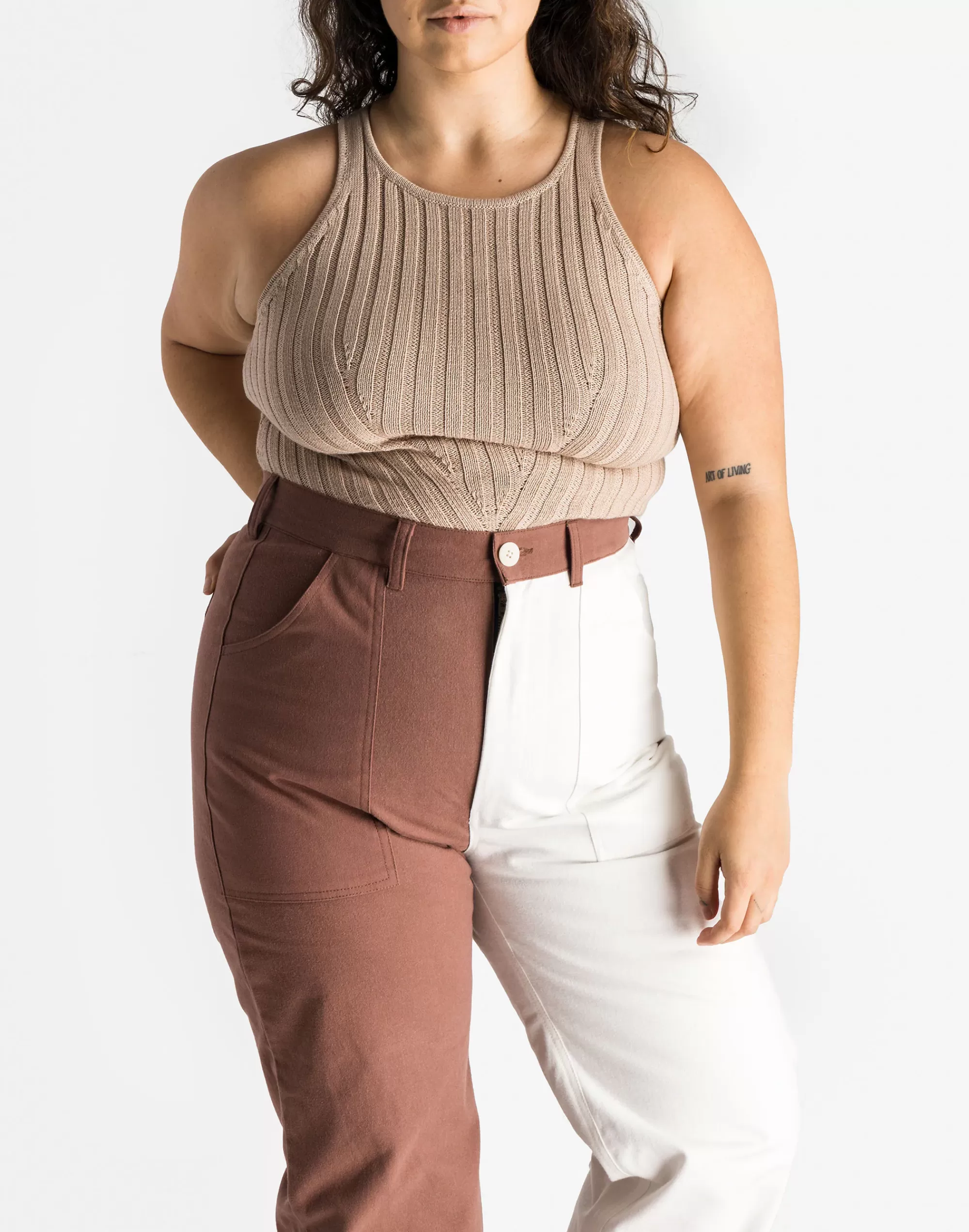 Madewell Tees>Soluna Collective Knit Tank Almond