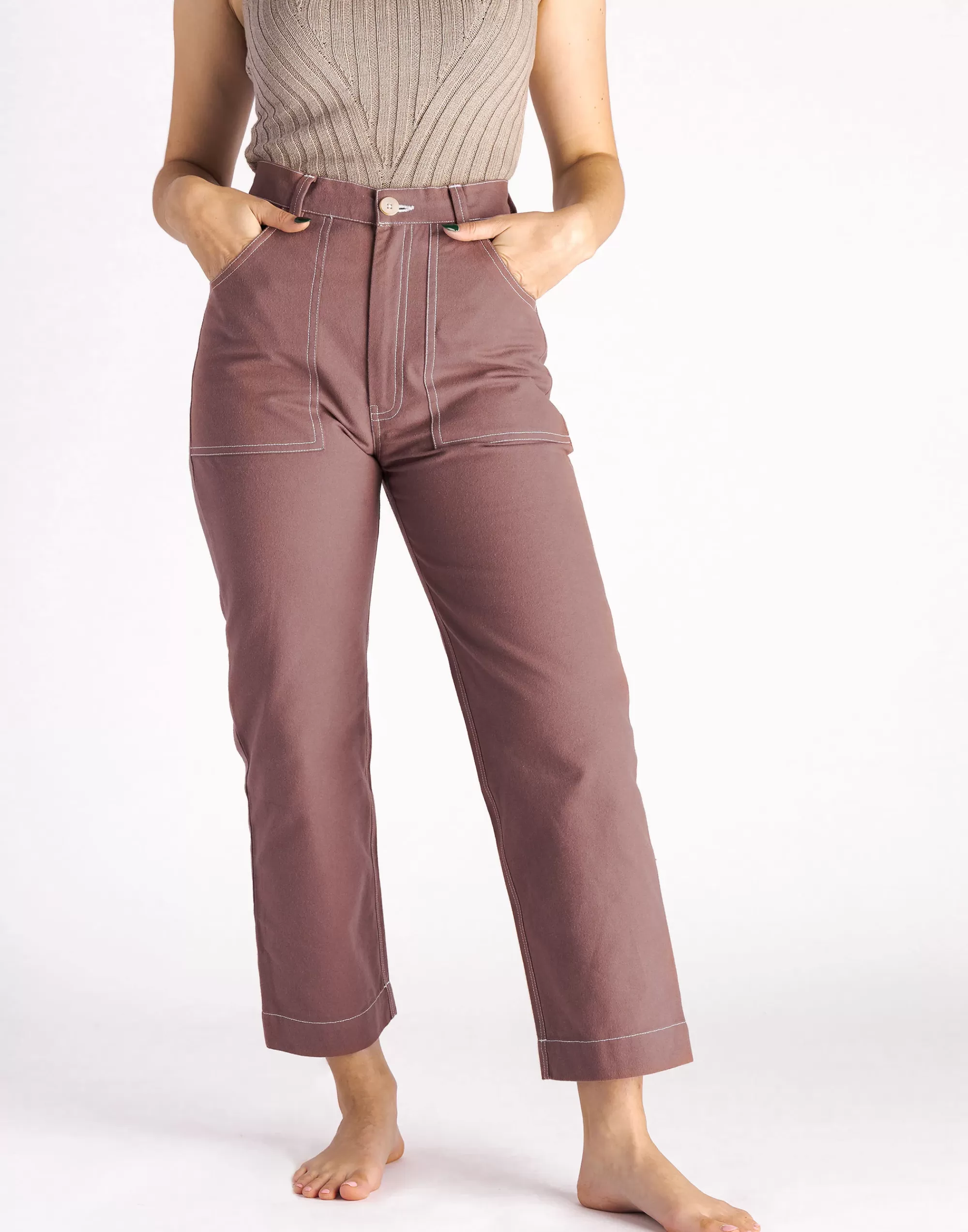 Madewell Pants>Soluna Collective Organic Cotton Cargo Pants In Clay Umber