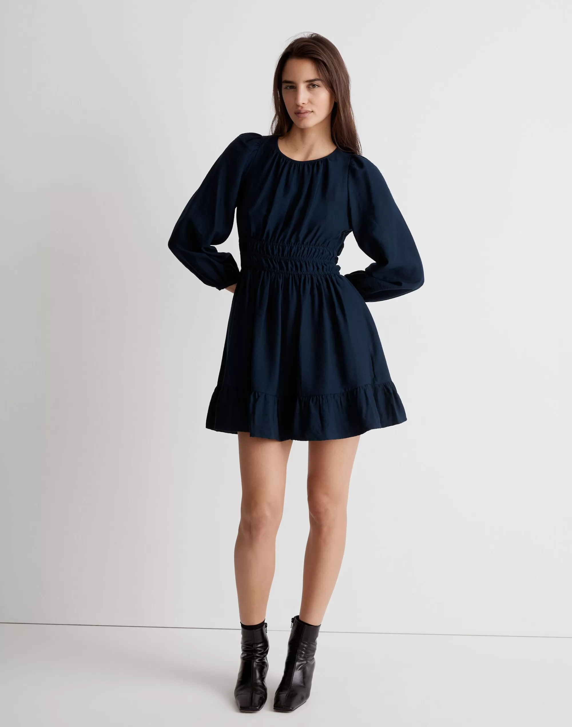 Madewell Dresses>Sophia Open-Back Mini Dress Deep Indigo