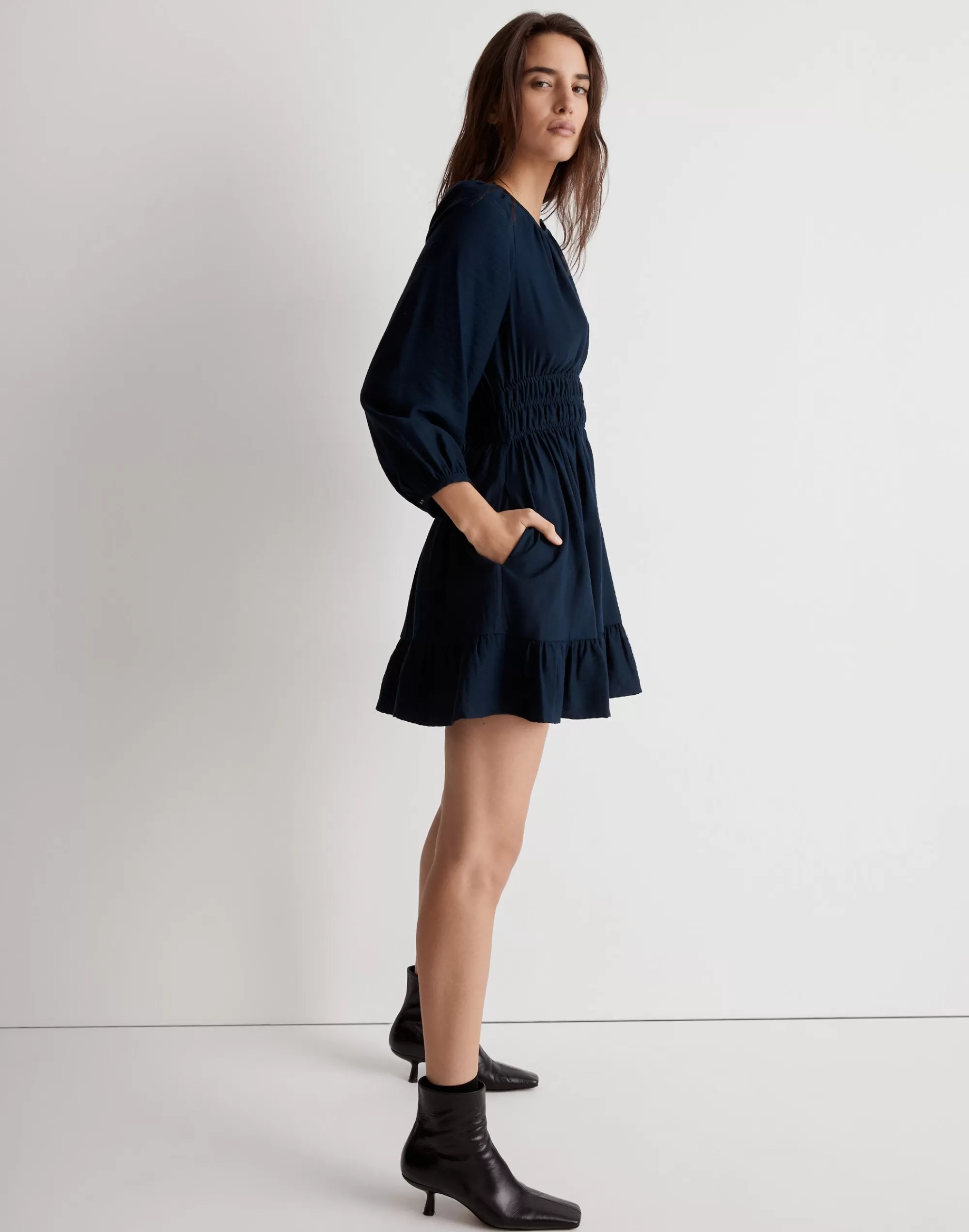 Madewell Dresses>Sophia Open-Back Mini Dress Deep Indigo