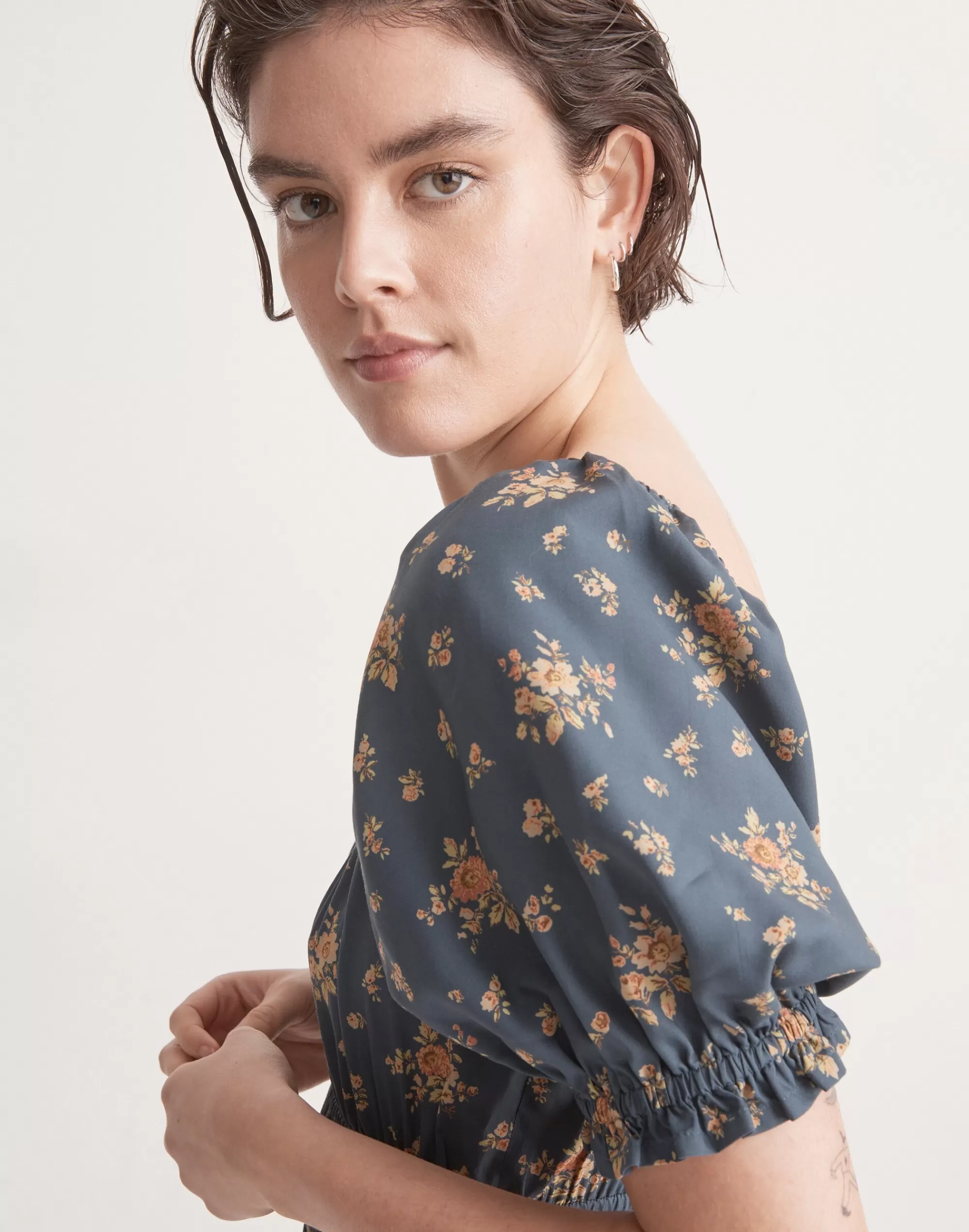 Madewell Dresses>Sophia Sweetheart Jumpsuit In Freefall Blooms Deep Shadow