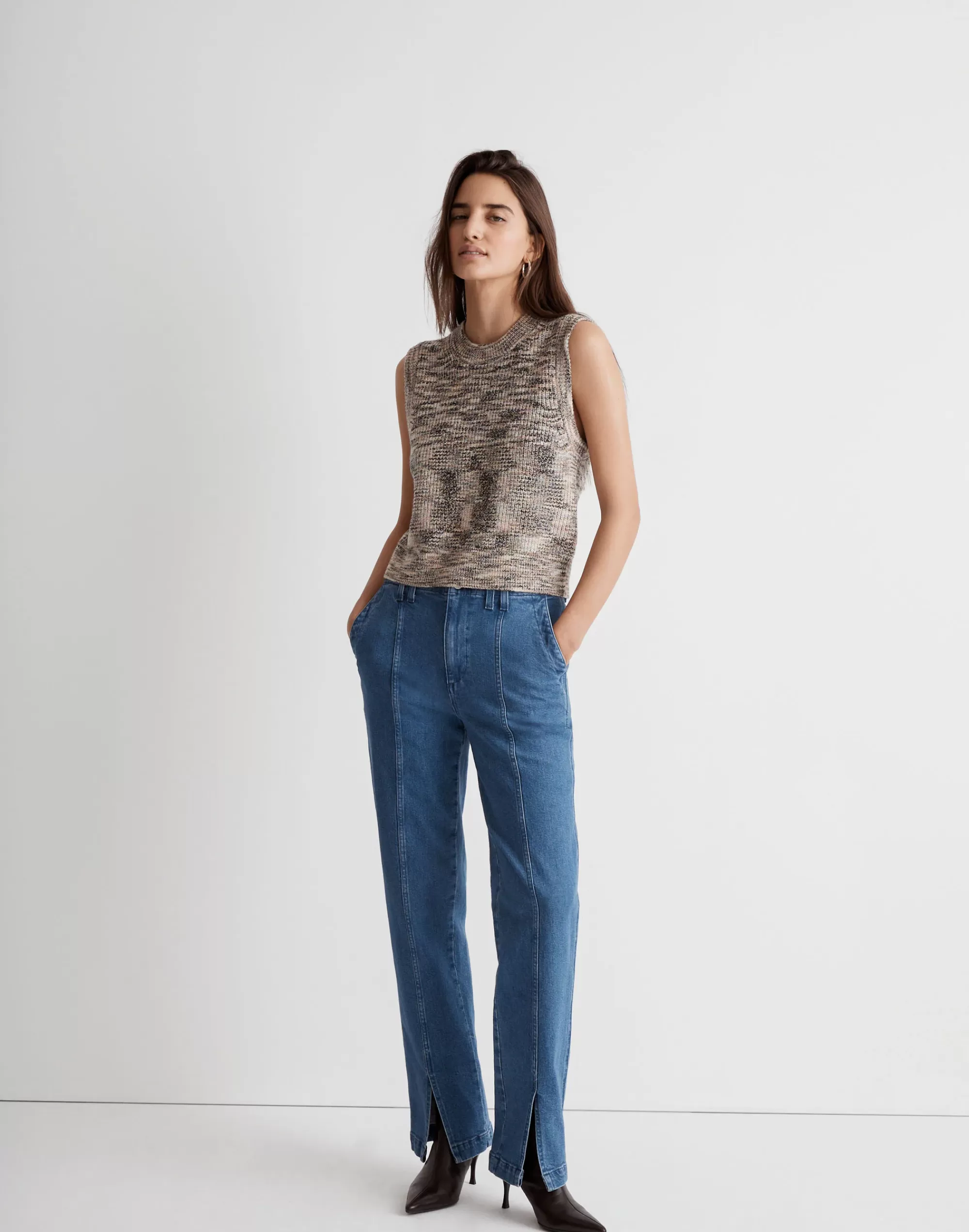 Madewell Sweaters>Space-Dyed Boulier Sweater Vest Marled Riverside