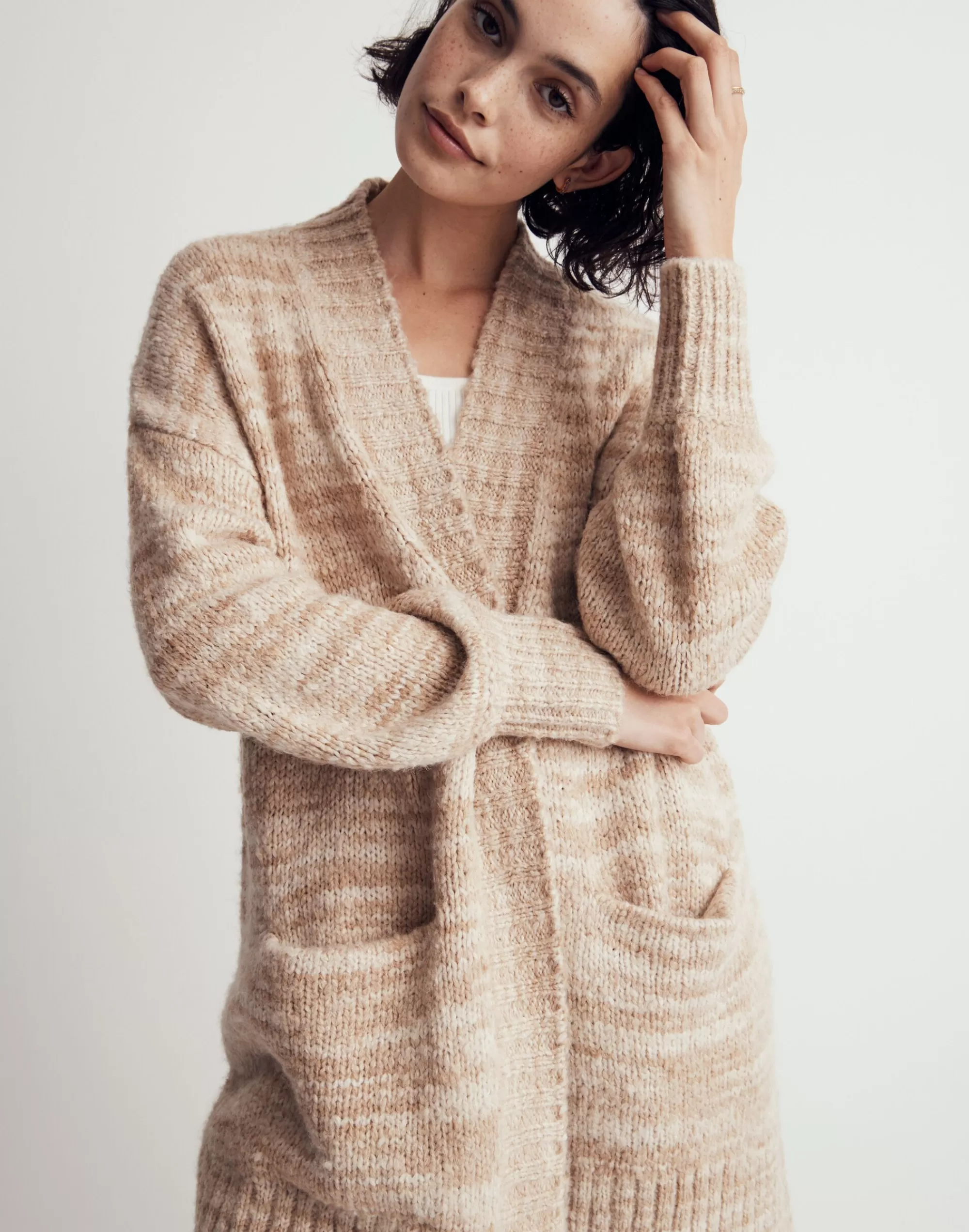 Madewell Sweaters>Space-Dyed Long Cardigan Sweater Spacedye Oat