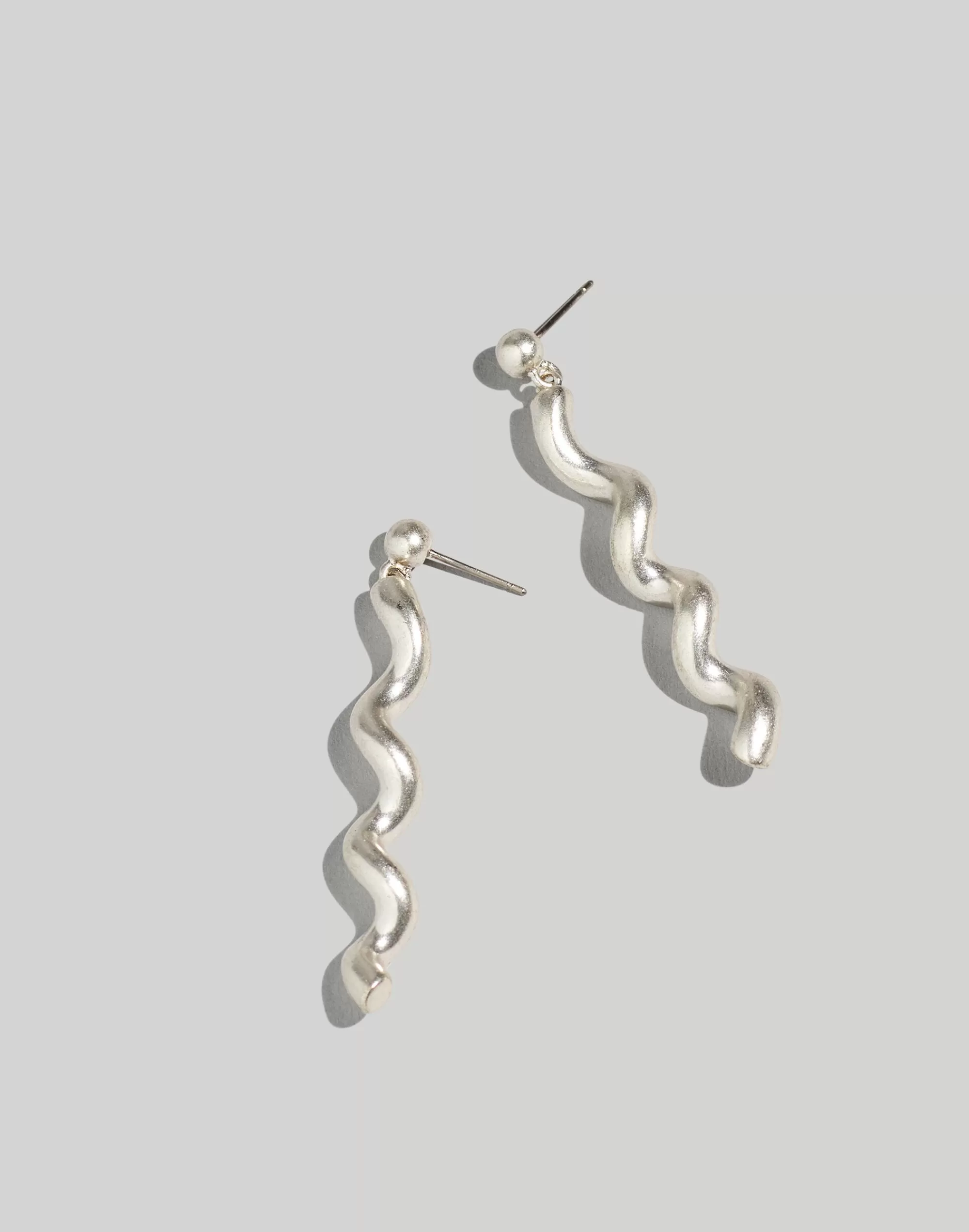 Madewell Earrings>Spiral Statement Drop Earrings Light Silver Ox