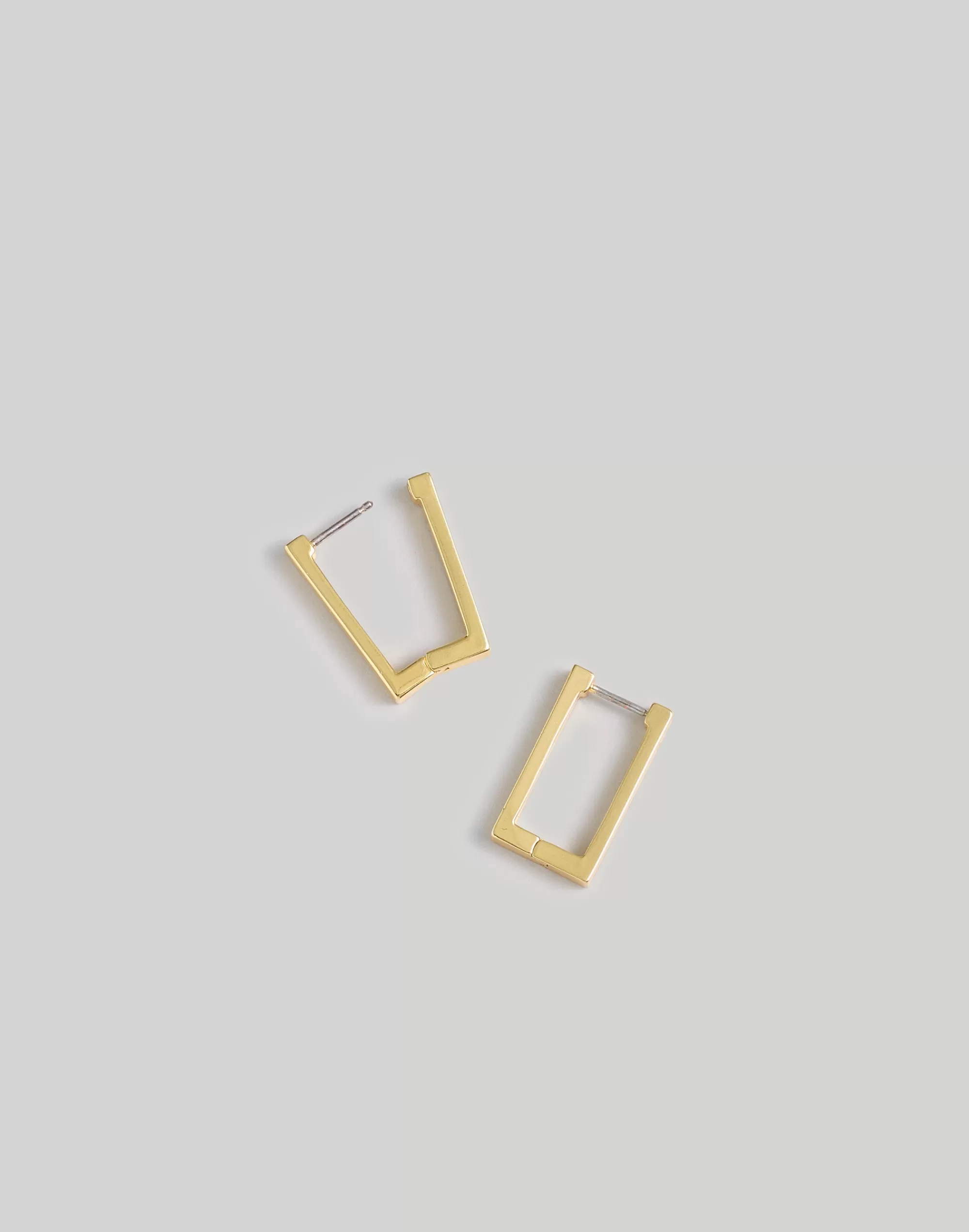 Madewell Earrings>Square Huggie Hoop Earrings Vintage Gold