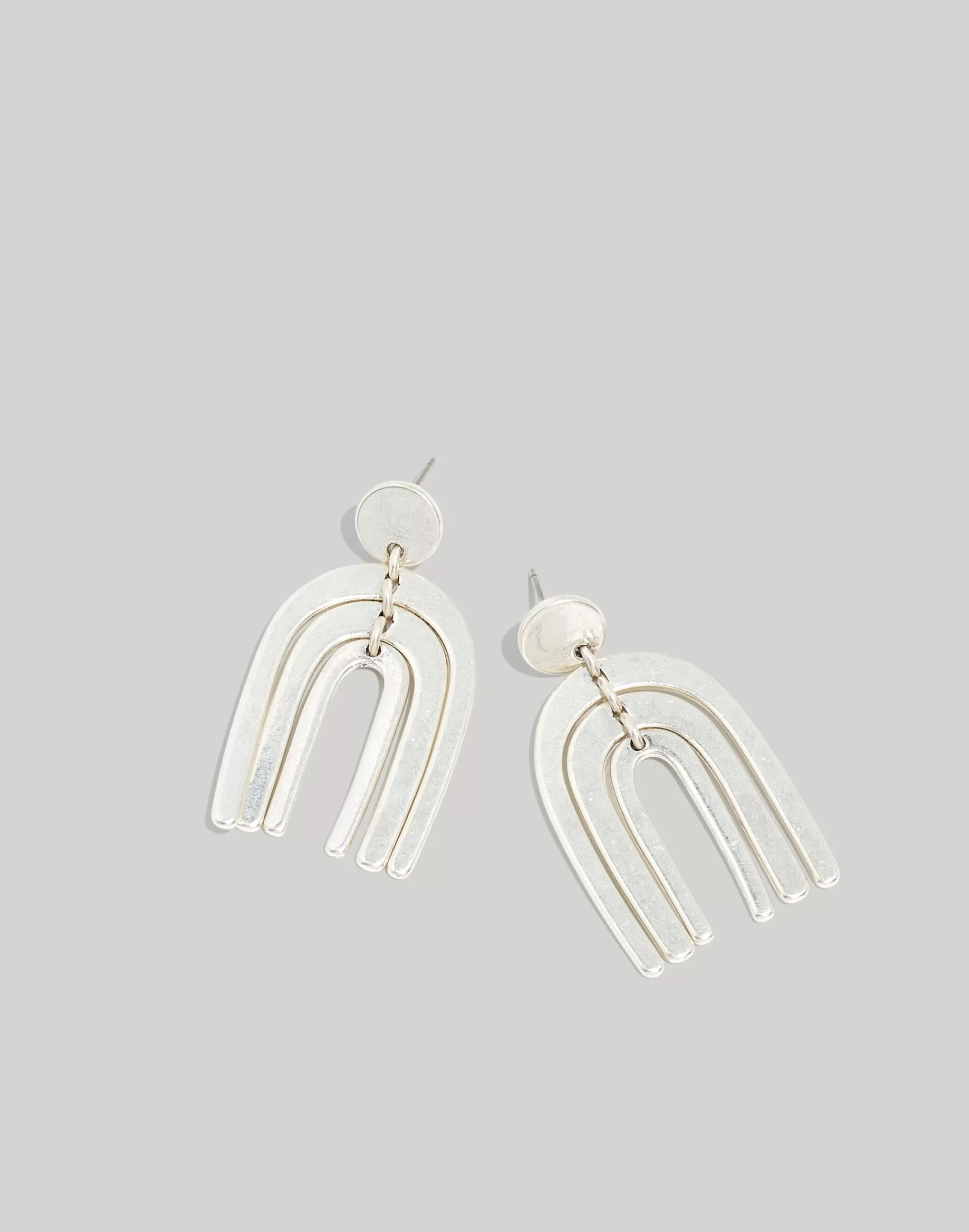 Madewell Earrings>Stacked Arch Statement Earrings Light Silver Ox