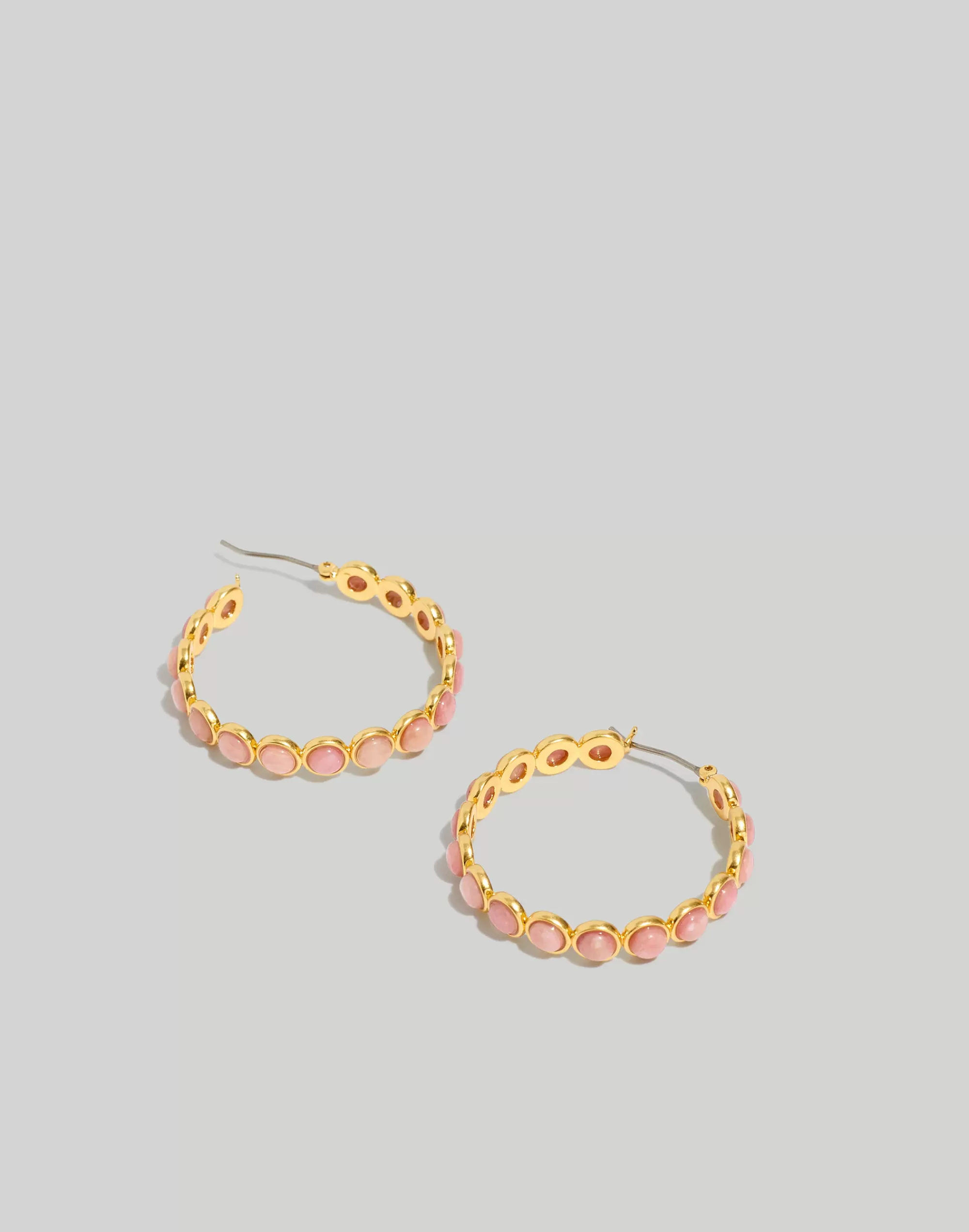 Madewell Earrings>Stone Collection Hoop Earrings Rhodonite