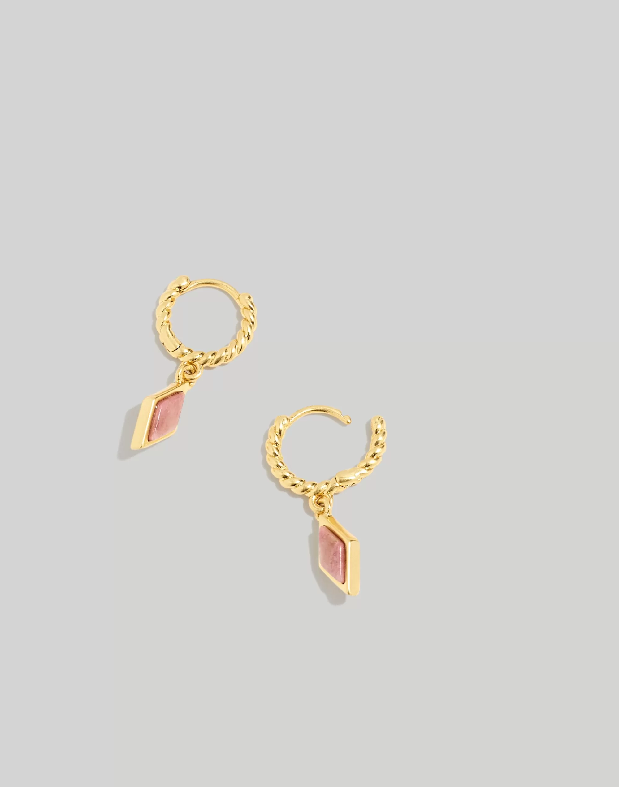 Madewell Earrings>Stone Collection Twisted Huggie Hoop Earrings Rhodonite