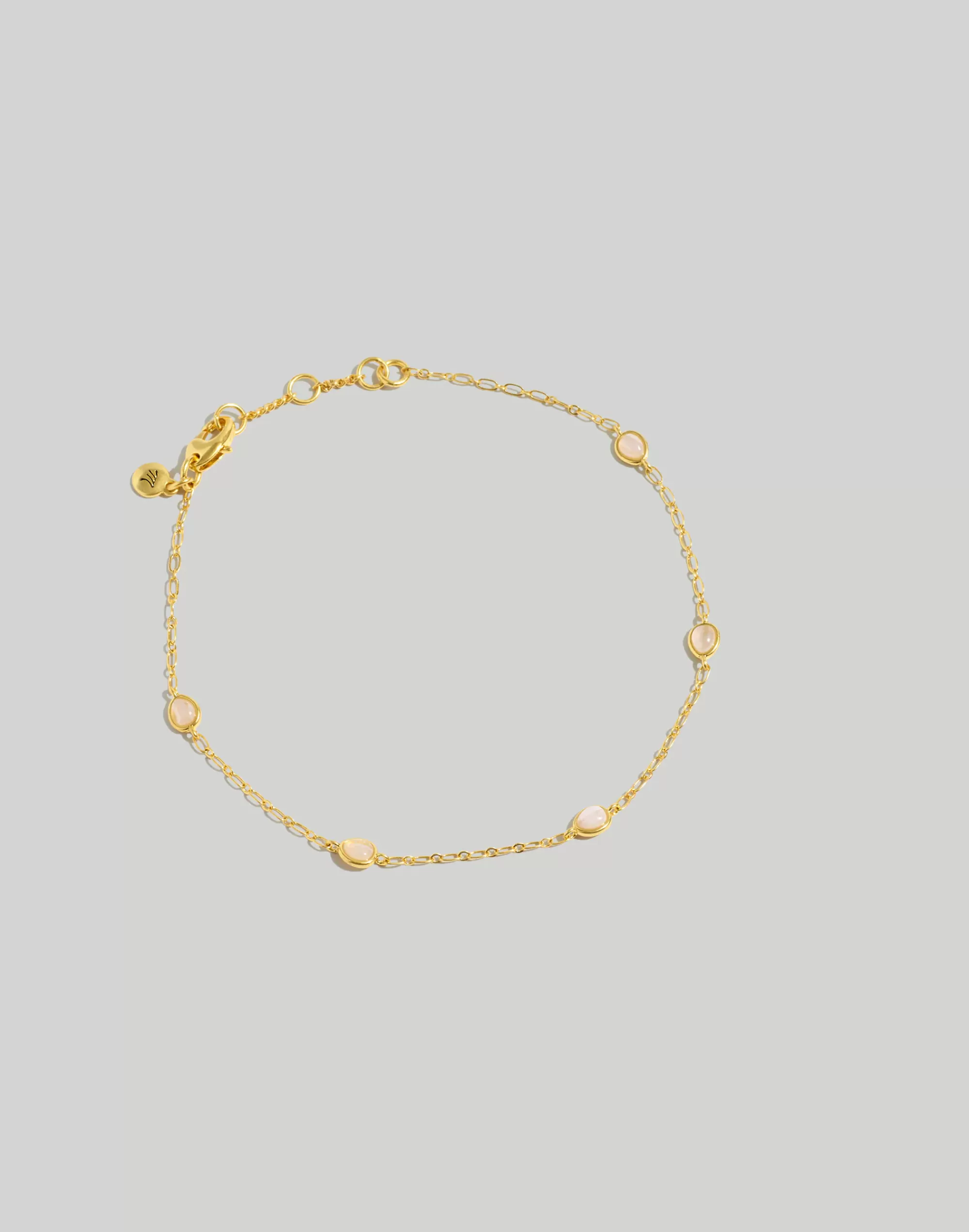 Madewell Jewelry>Stone Collection Blue Aventurine Station Anklet Vintage Gold