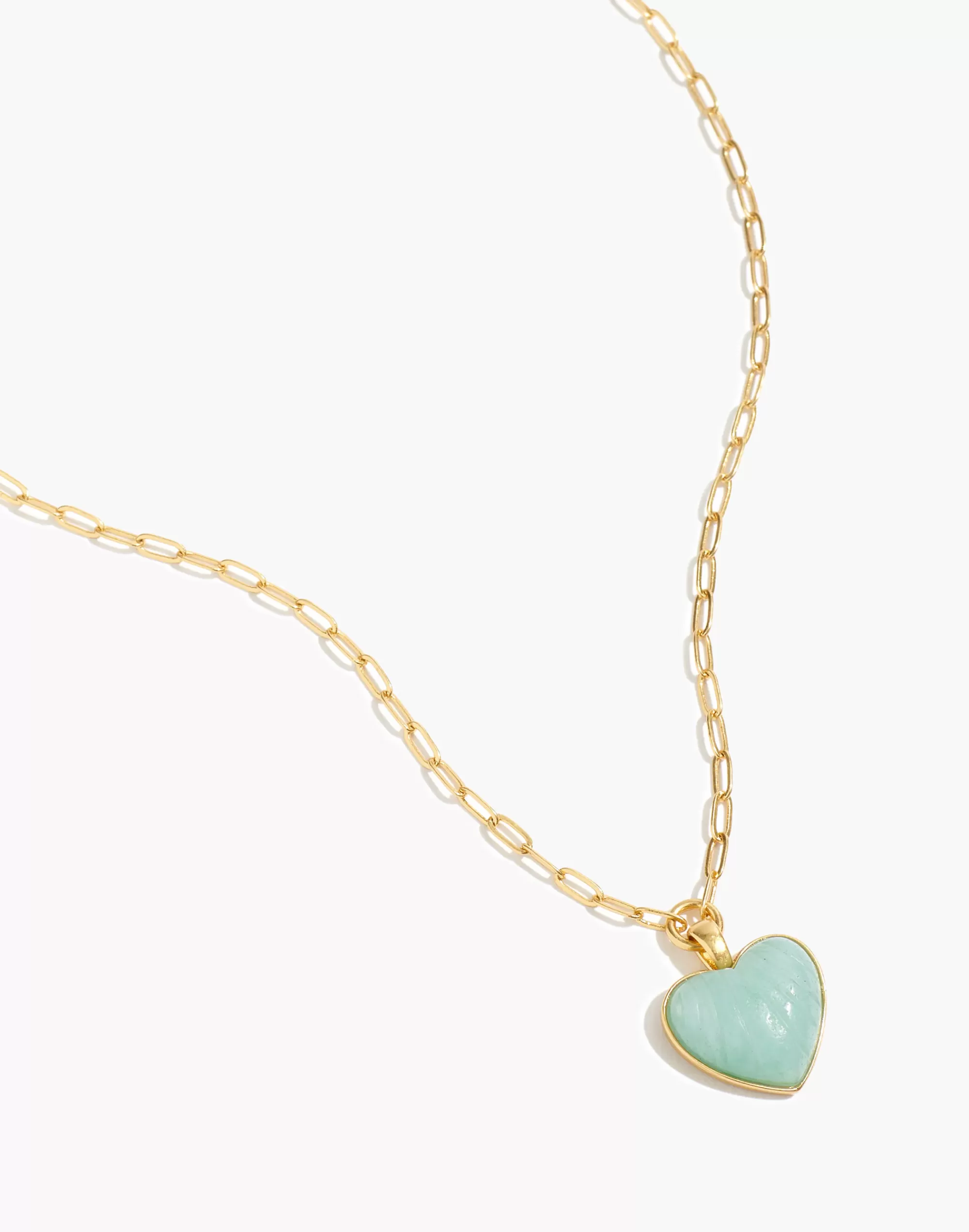 Madewell Necklaces>Stone Collection Jade Heart Pendant Necklace Gatehouse Green