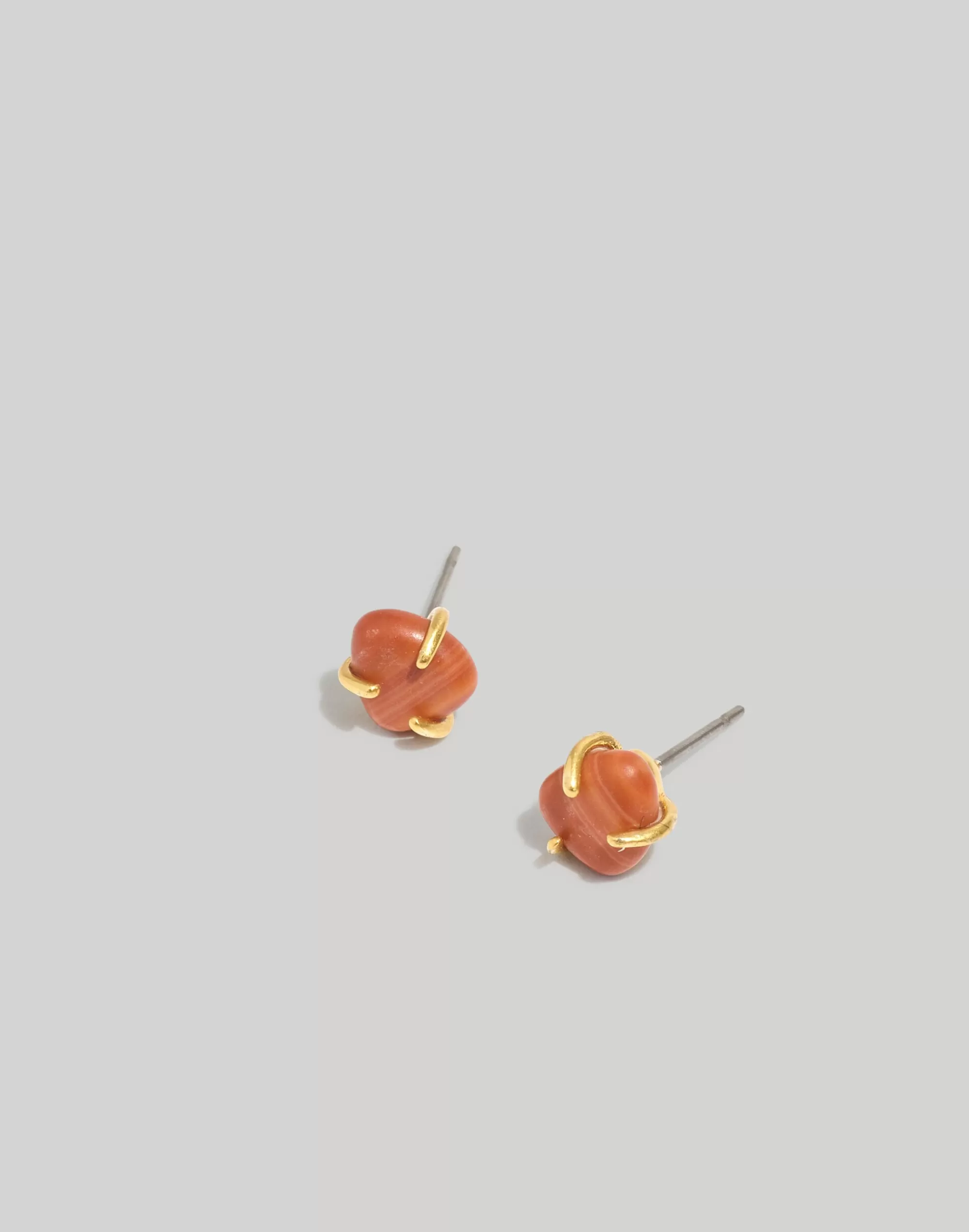 Madewell Earrings>Stone Collection Pronged Stud Earrings Burnt Orange