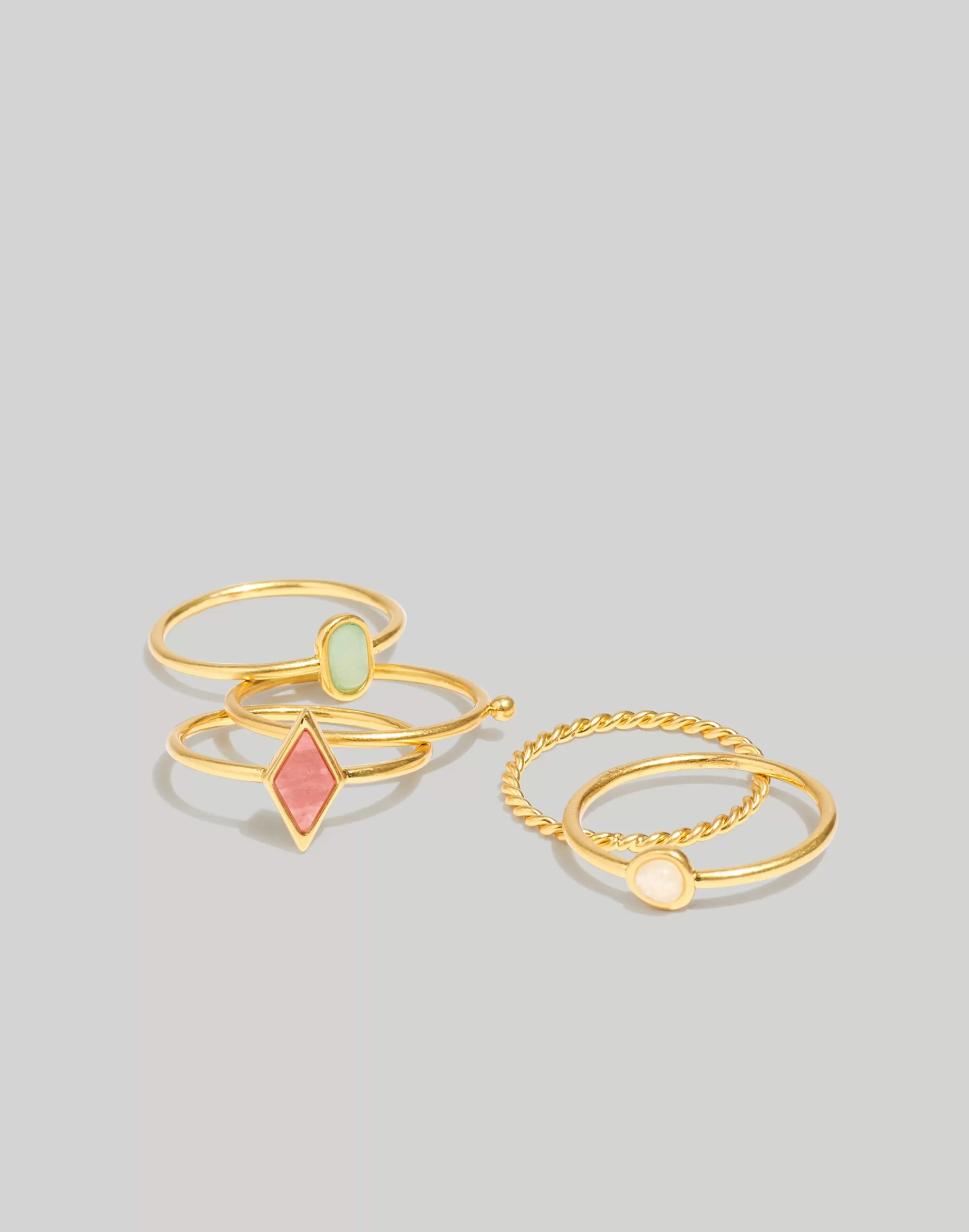 Madewell Rings>Stone Collection Stacking Ring Set Rhodonite