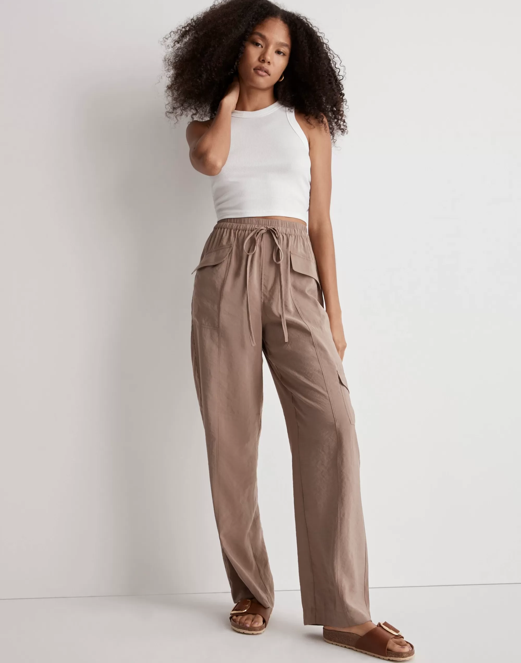 Madewell Pants>Straight Cargo Pants In Softdrape Light Umber