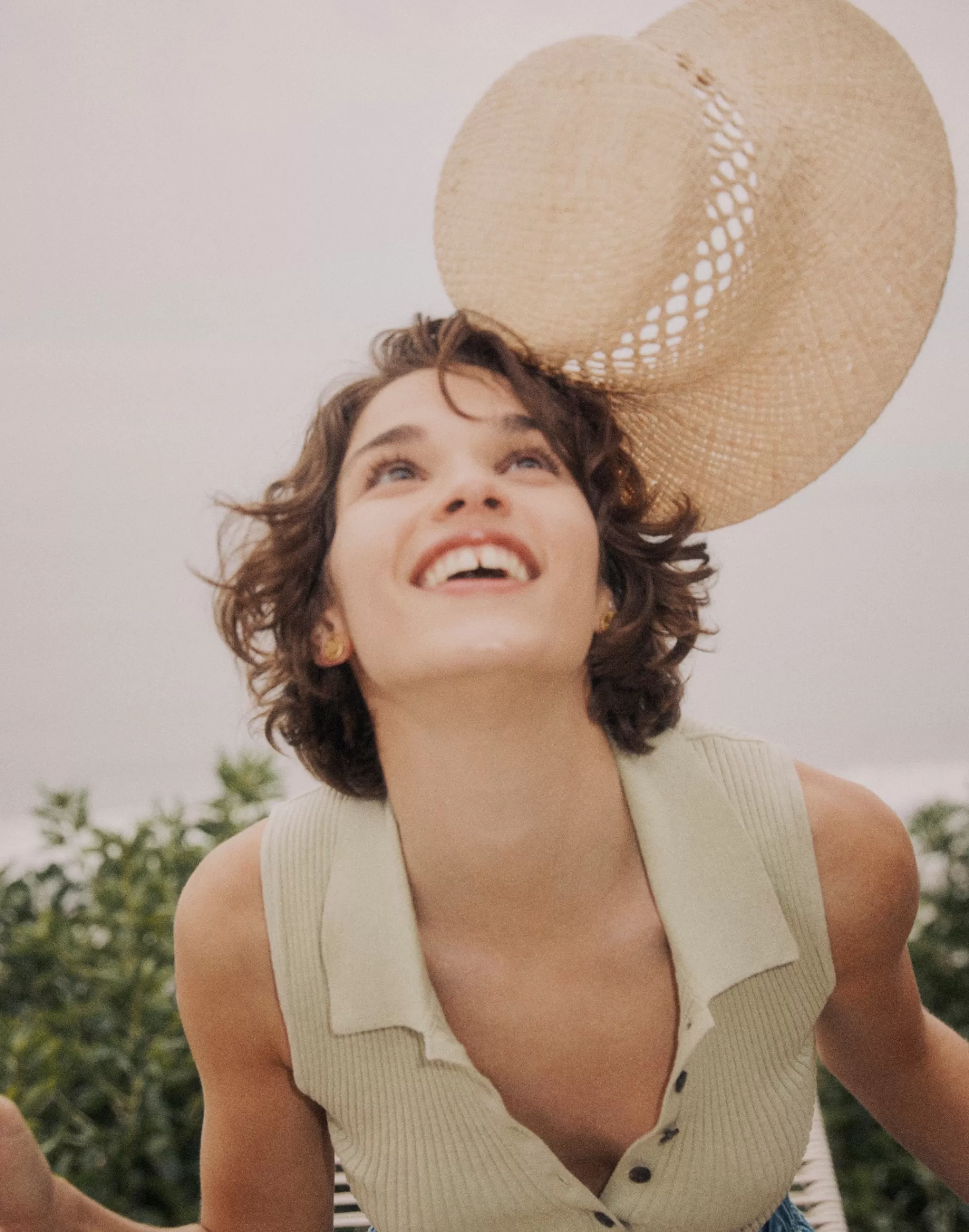 Madewell Hats>Straw Bucket Hat Natural Multi