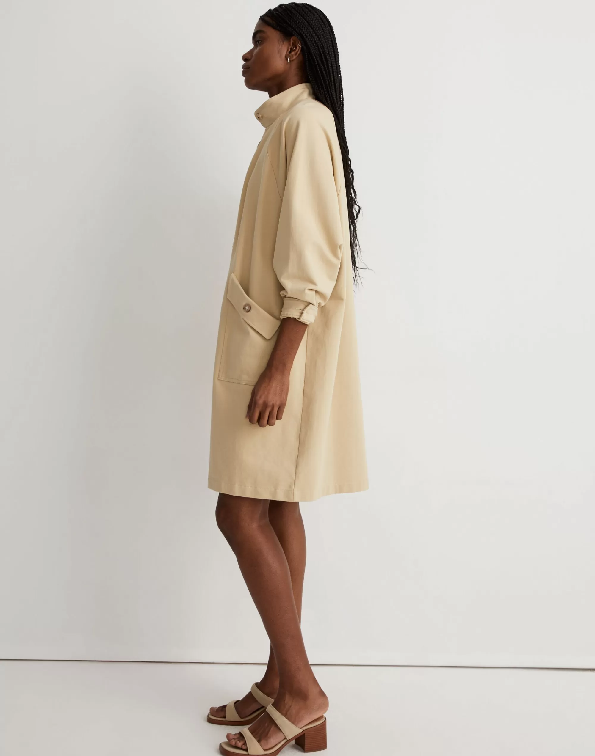 Madewell Jackets>Structured Terry Longline Coat Pale Lichen