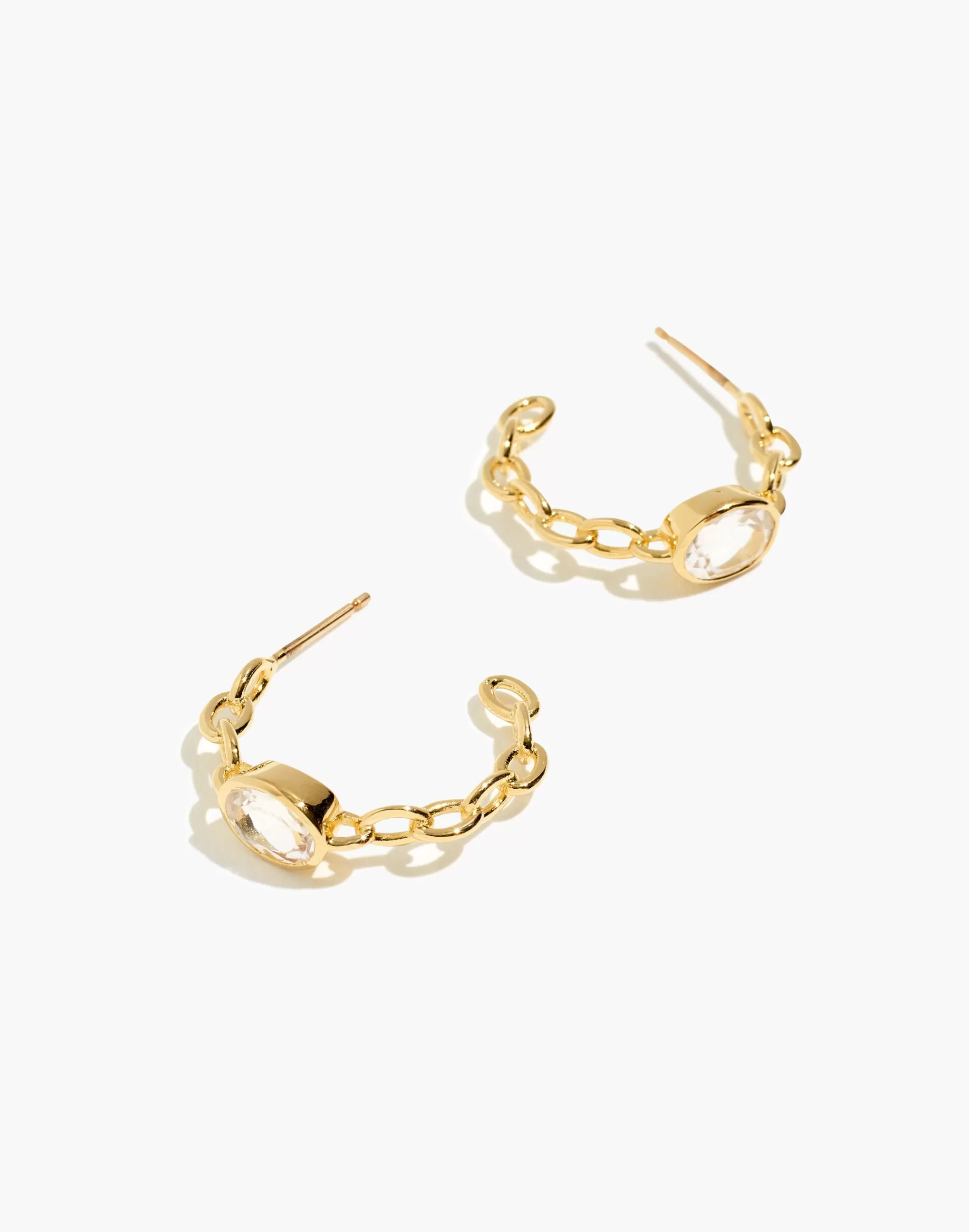 Madewell Earrings>Studio Grun Topaz Cable Hoop Earrings Gold