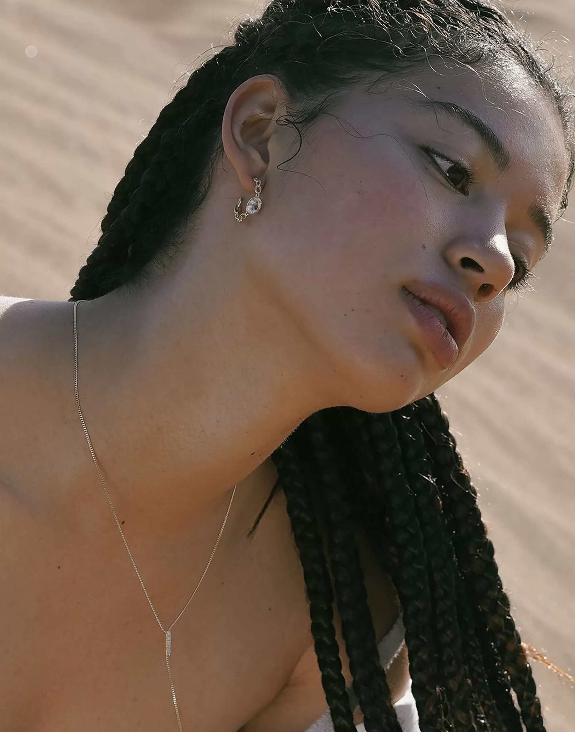 Madewell Earrings>Studio Grun Topaz Cable Hoop Earrings Gold