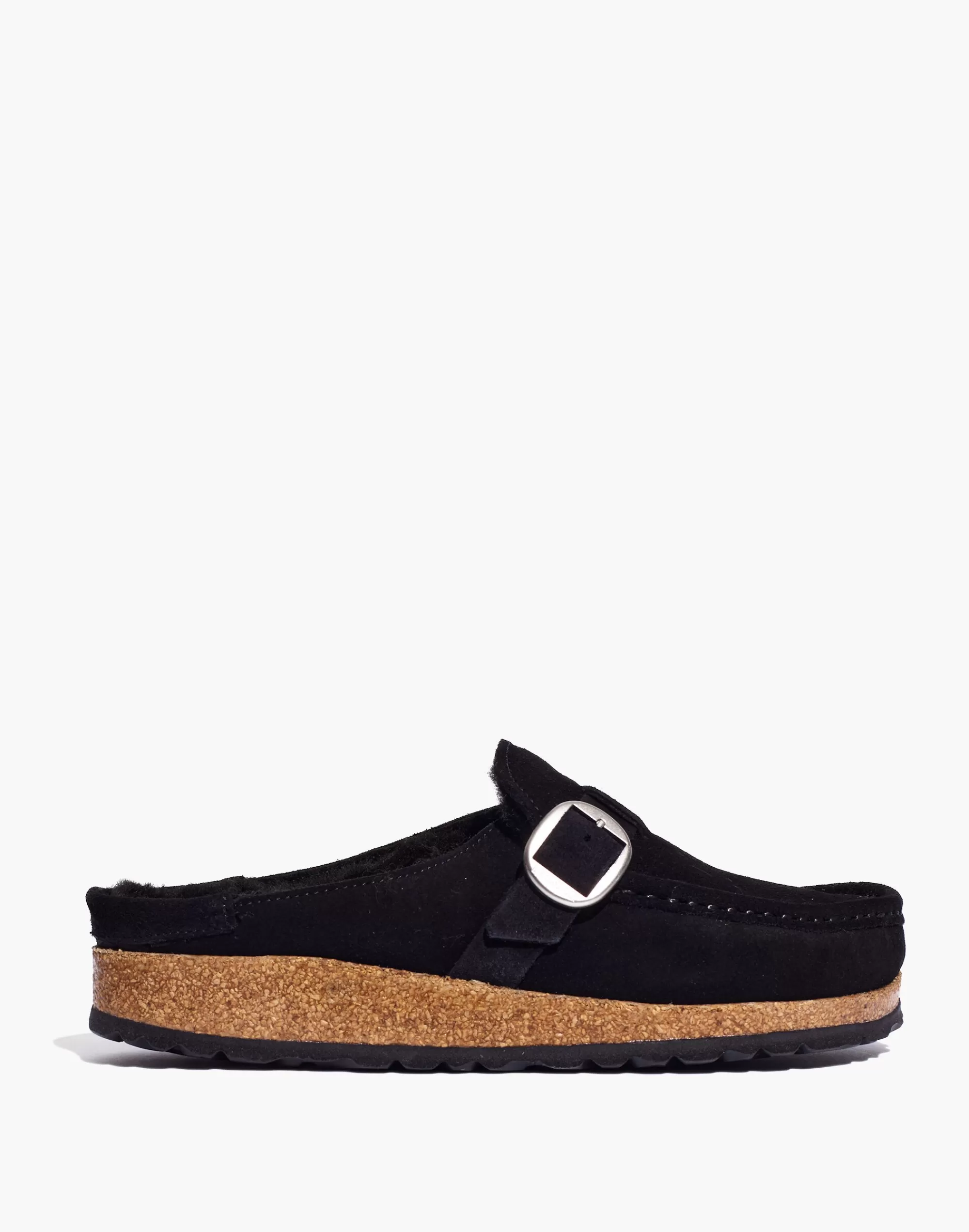 Madewell Flats>Suede Buckley Clogs In Shearling Black Suede/ Shearing