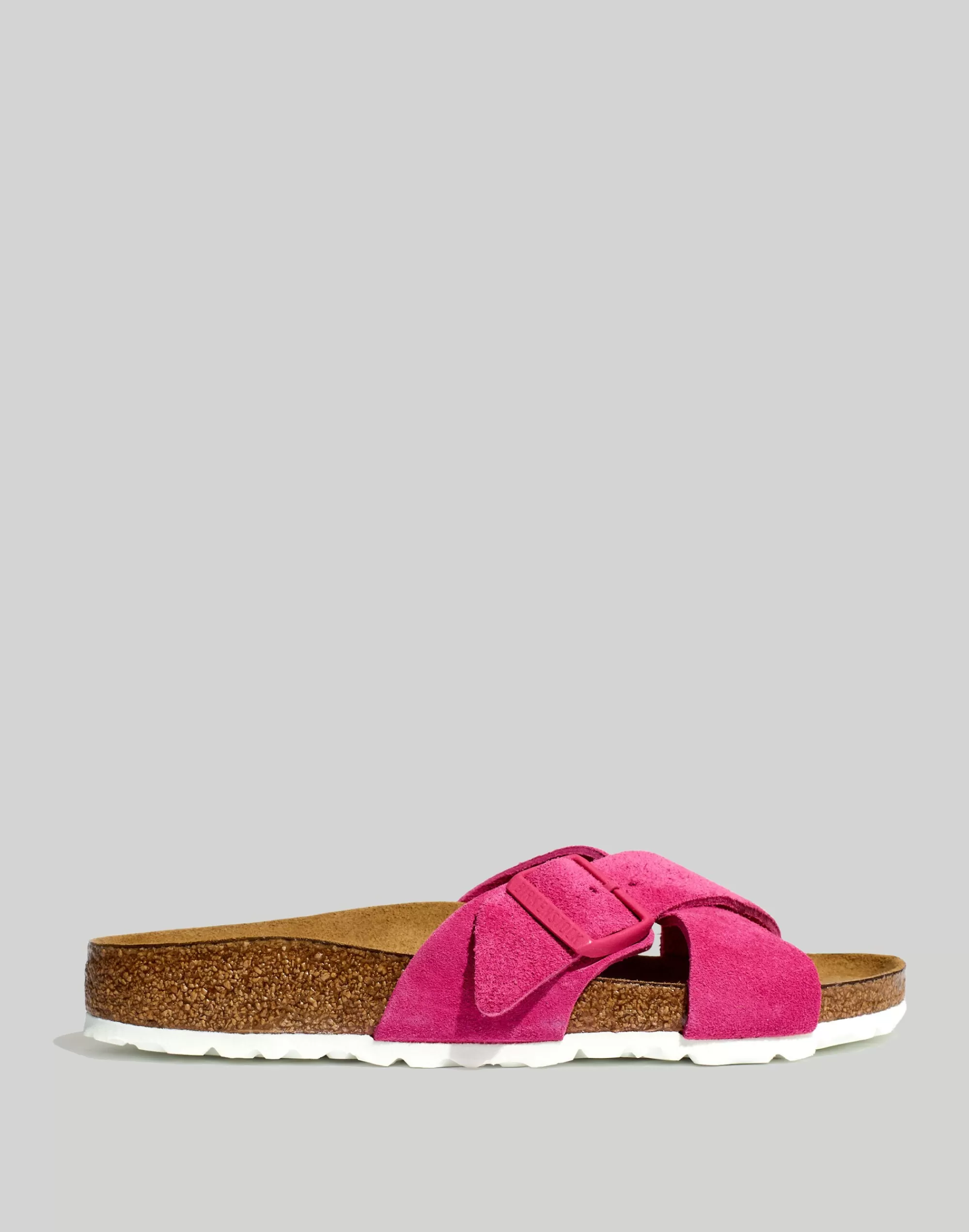 Madewell Sandals>Suede Siena Soft Footbed Sandals In Fuchsia Tulip Fuchsia Tulipsuede