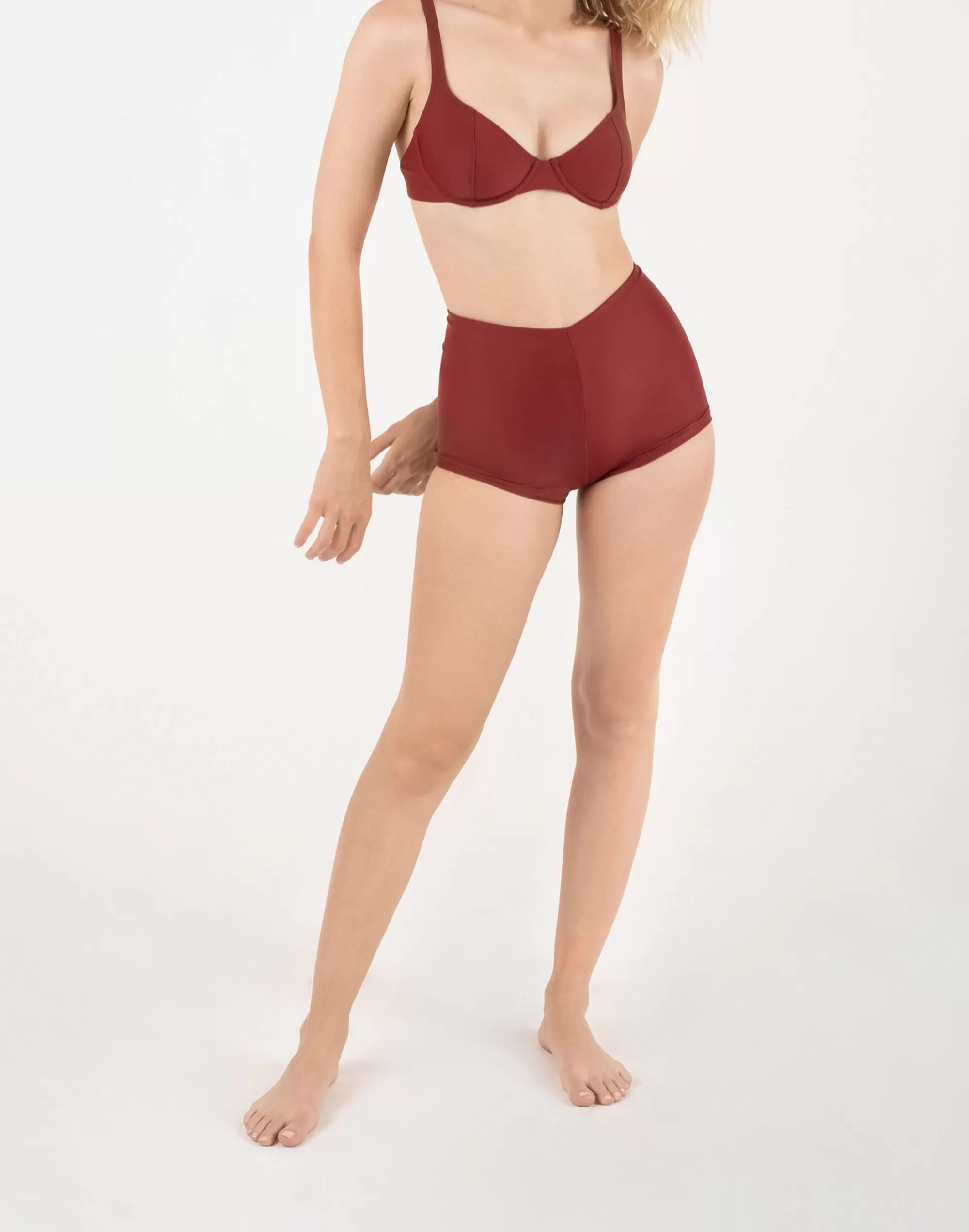 Madewell Swim>Tap Short Dark Red