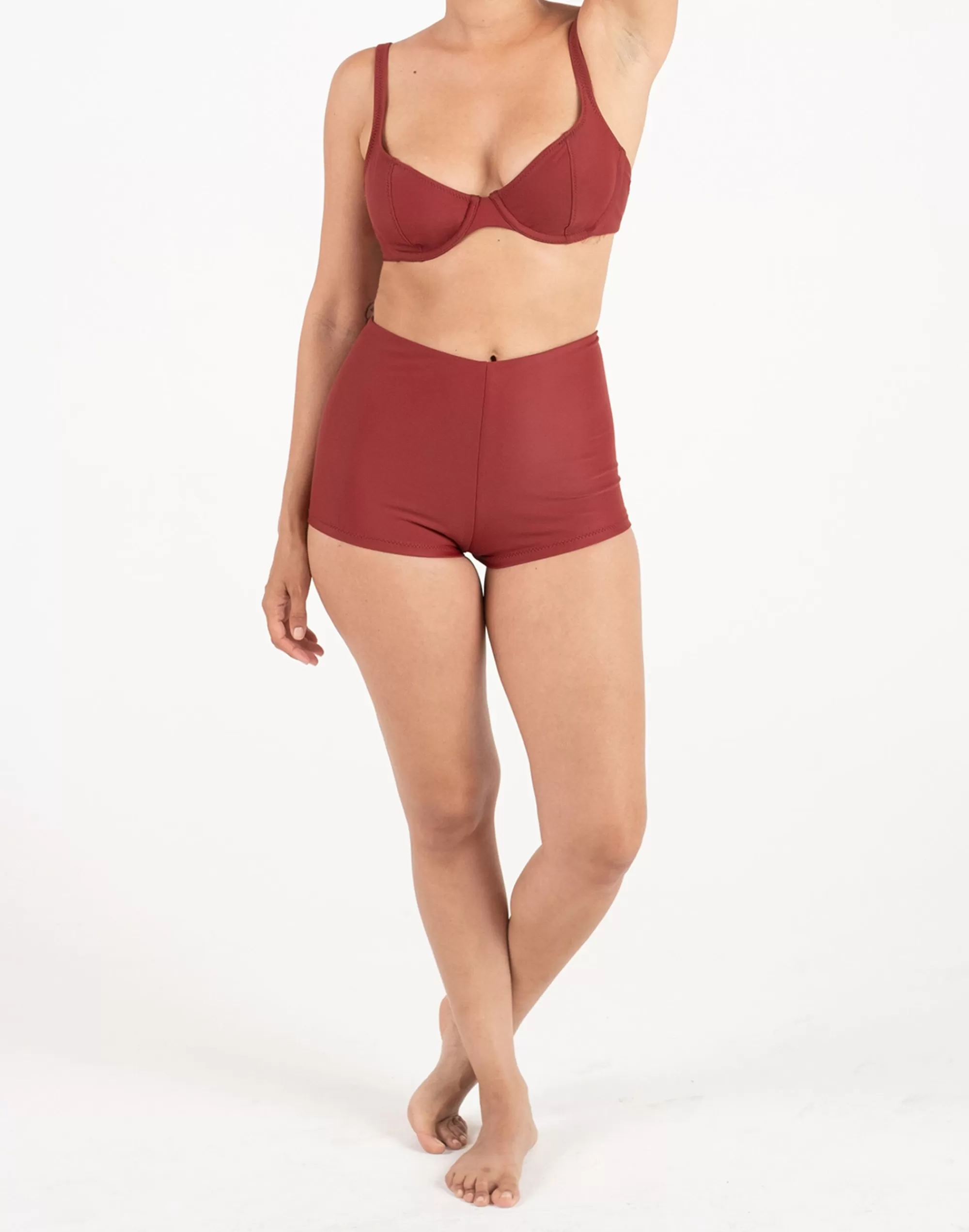 Madewell Swim>Tap Short Dark Red