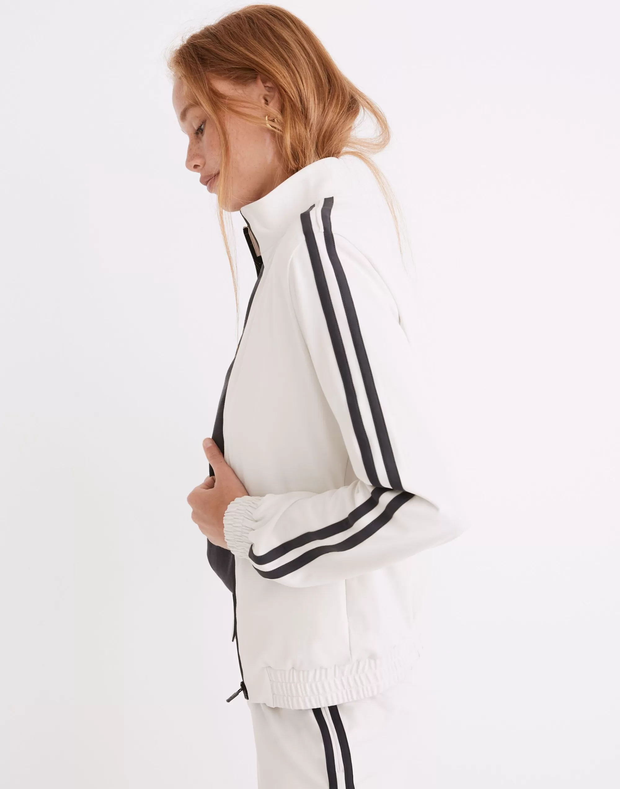 Madewell Activewear>Techflex Fox Track Jacket Vintage White/Graphite