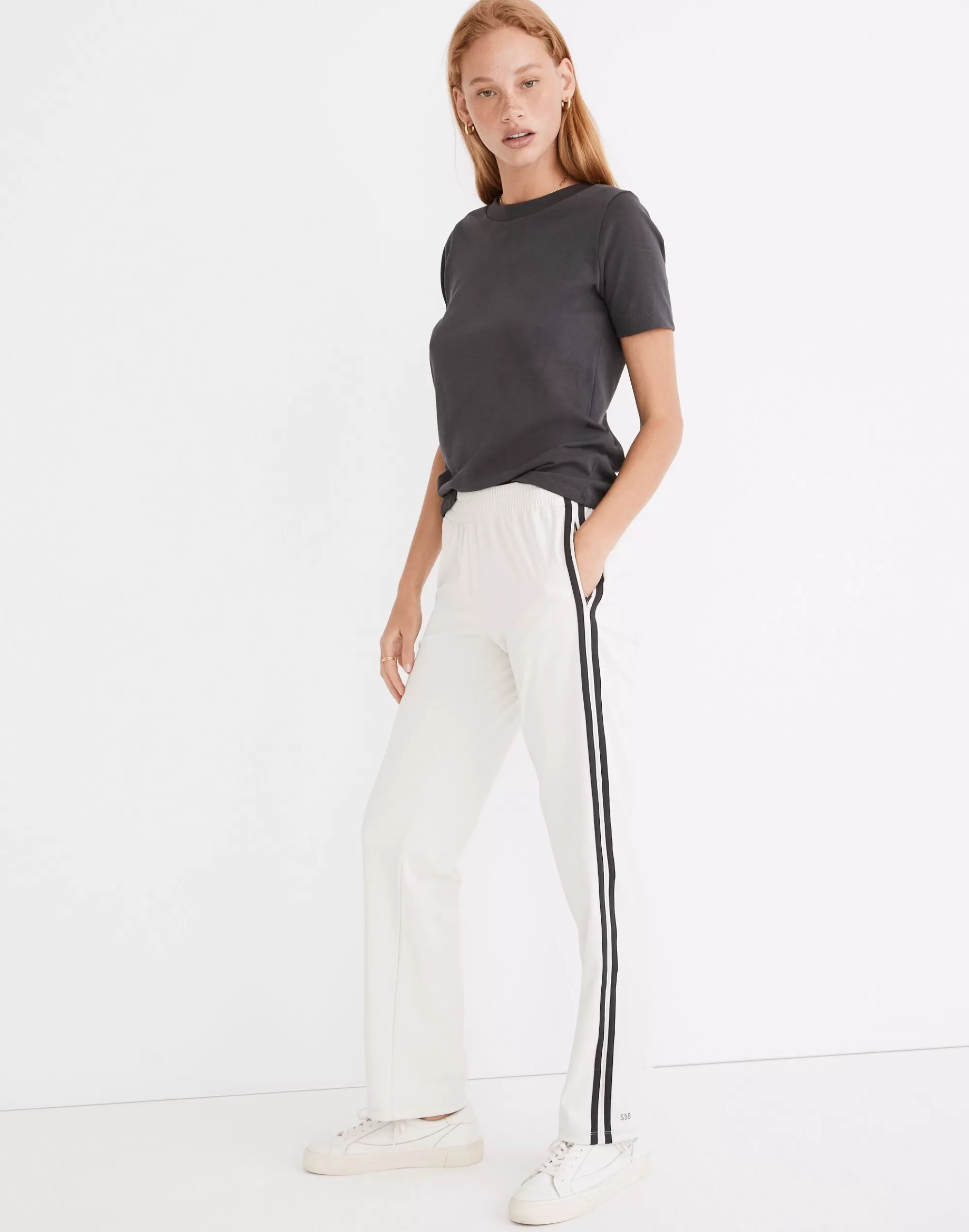 Madewell Activewear>Techflex Fox Track Pants Vintage White/Graphite