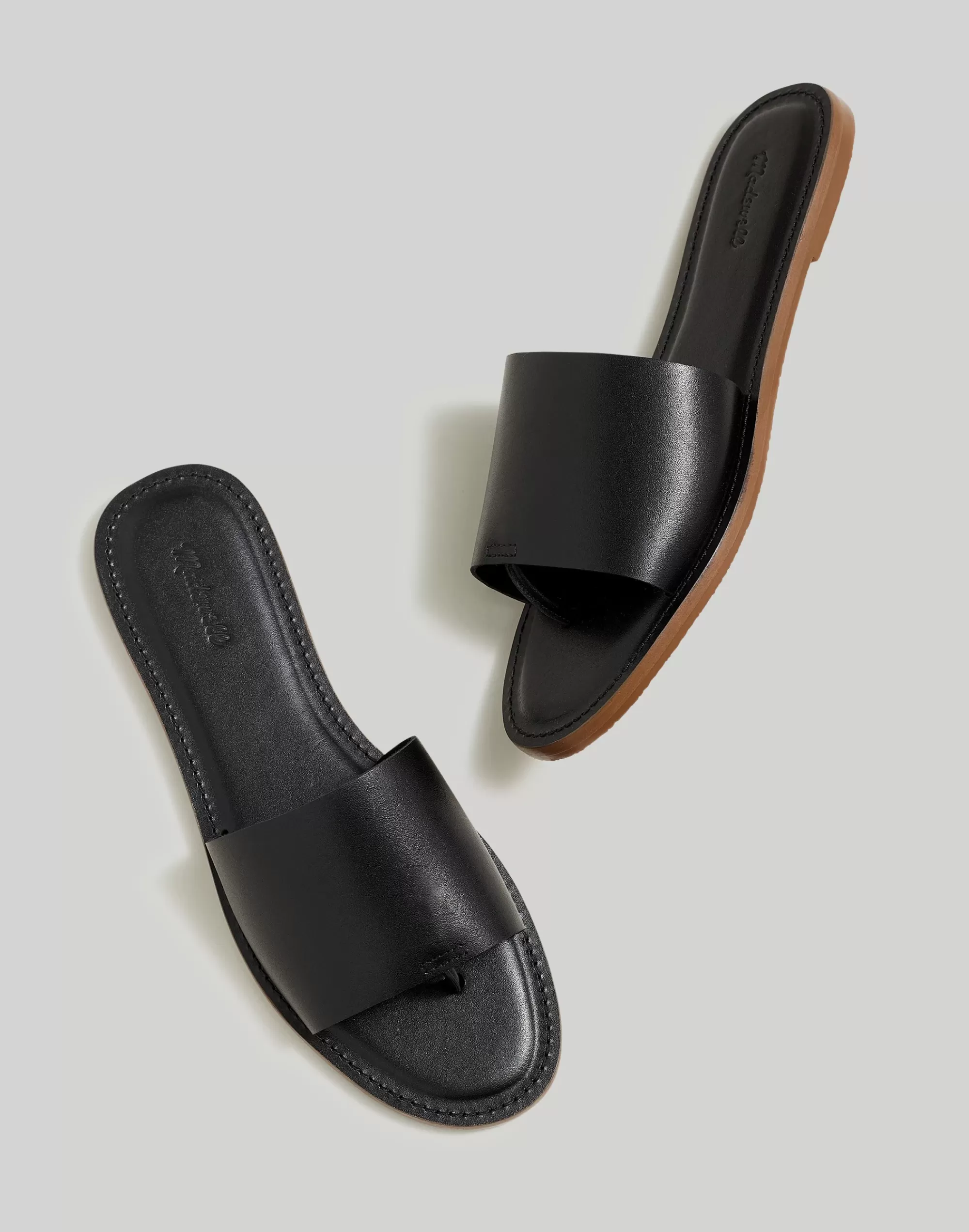 Madewell Sandals>The Boardwalk Post Slide Sandal True Black