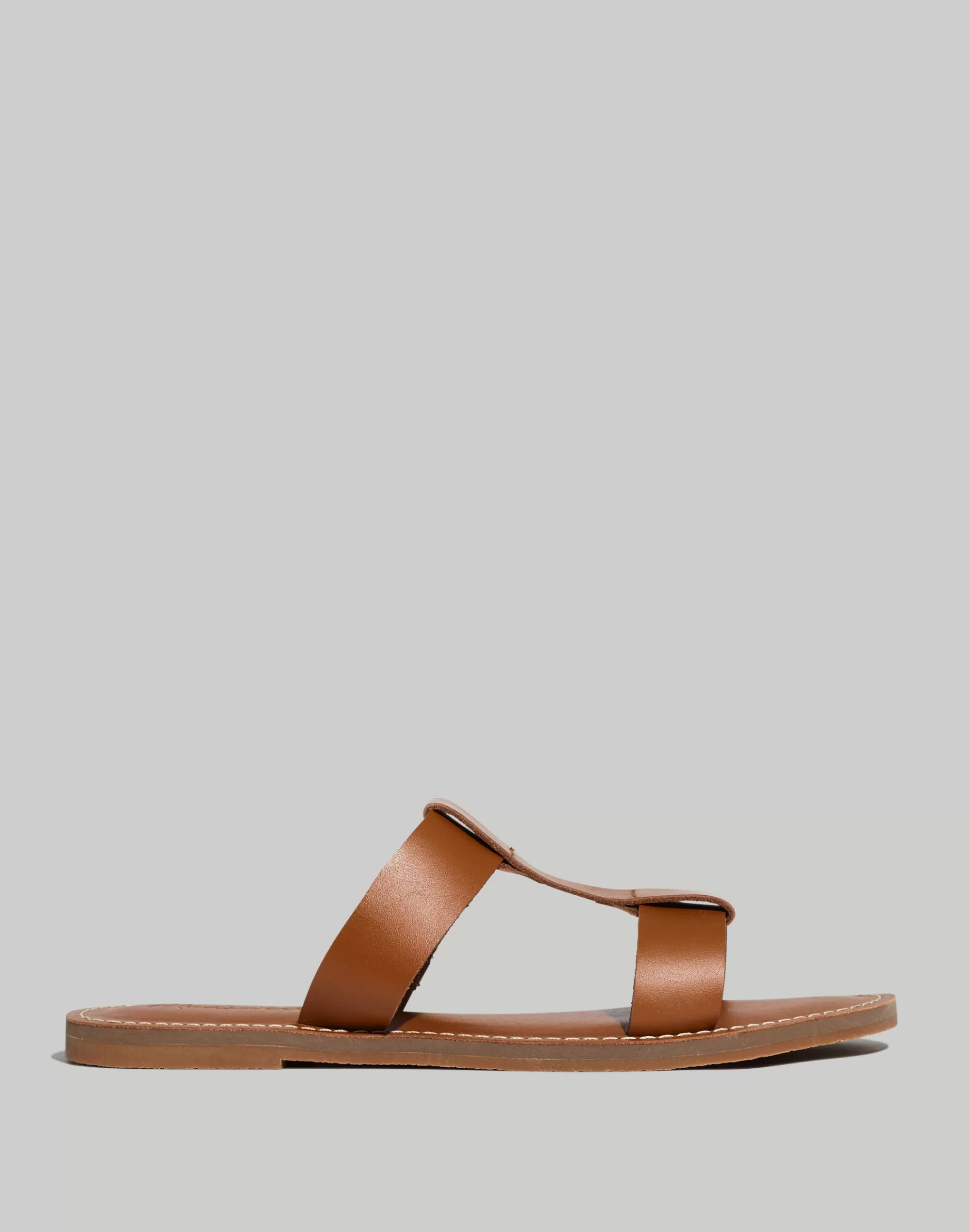 Madewell Sandals>The Boardwalk T-Strap Slide Sandal English Saddle