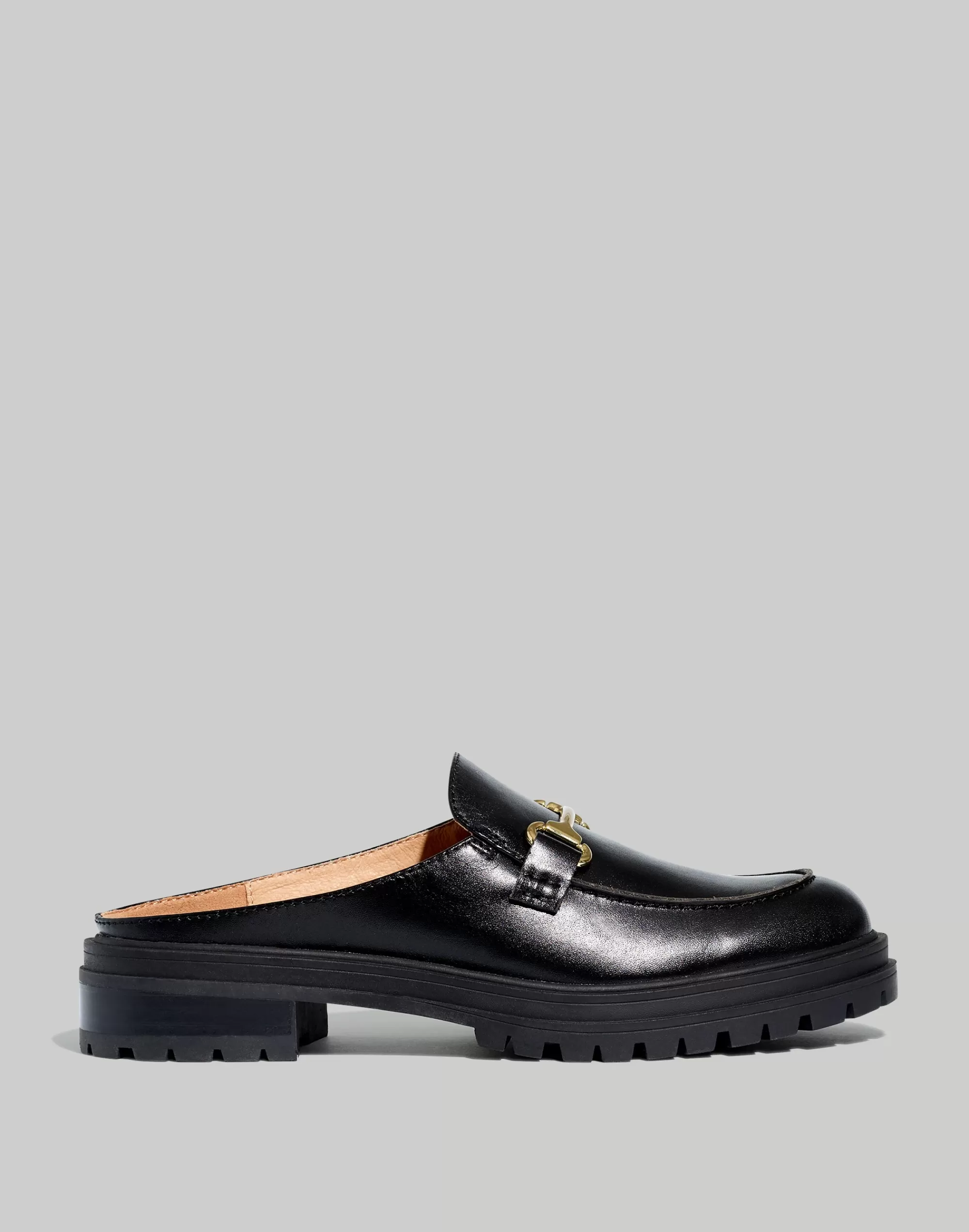 Madewell Flats>The Bradley Hardware Lugsole Loafer Mule True Black