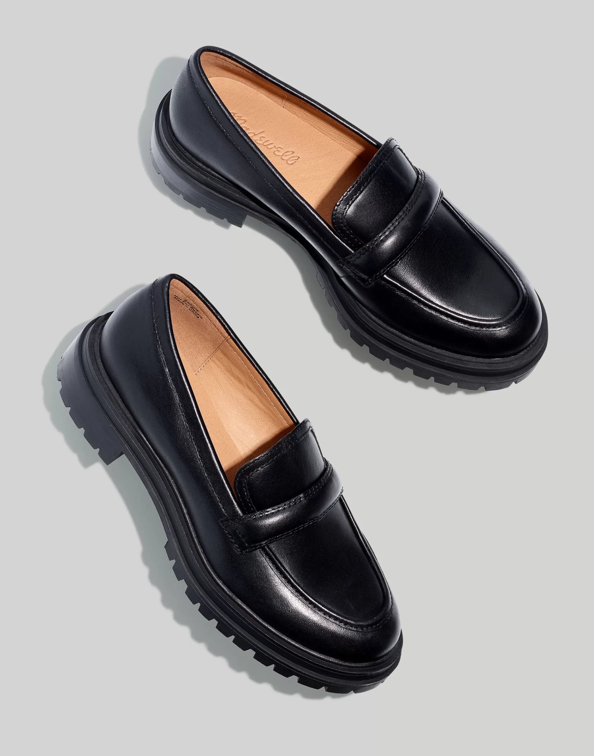 Madewell Flats>The Bradley Lugsole Loafer In Leather True Black