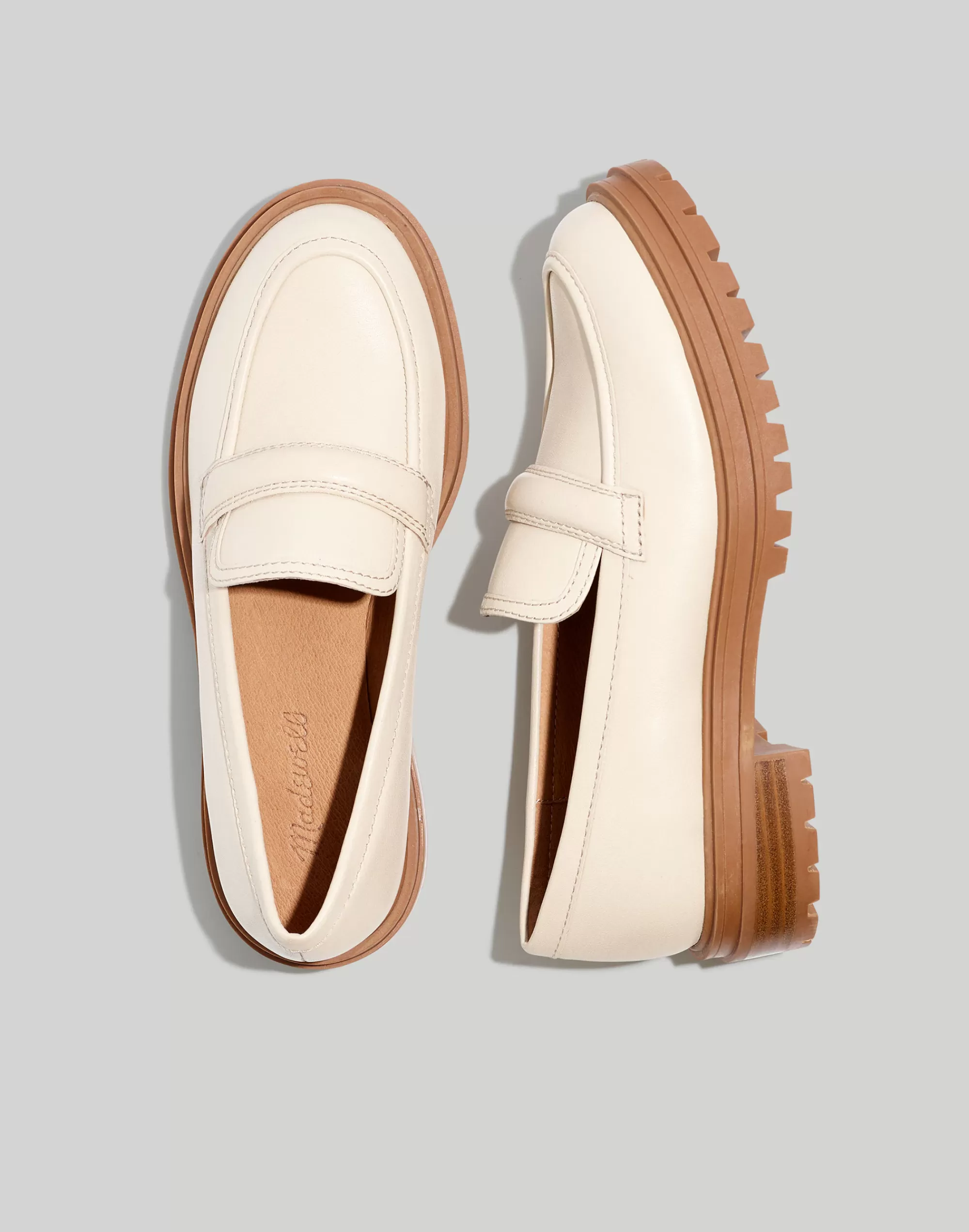 Madewell Flats>The Bradley Lugsole Loafer In Leather Harvest Moon