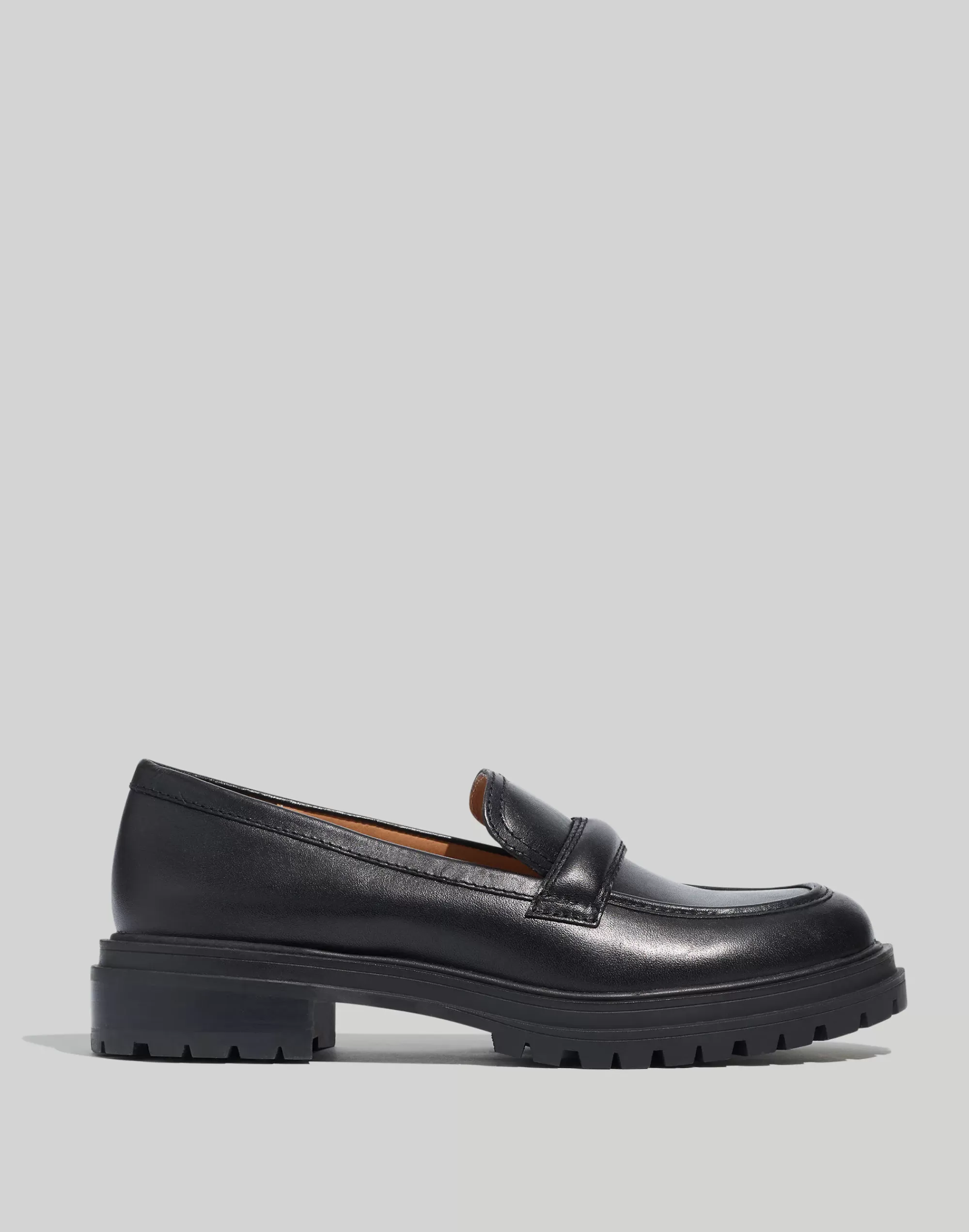 Madewell Flats>The Bradley Lugsole Loafer In Leather True Black