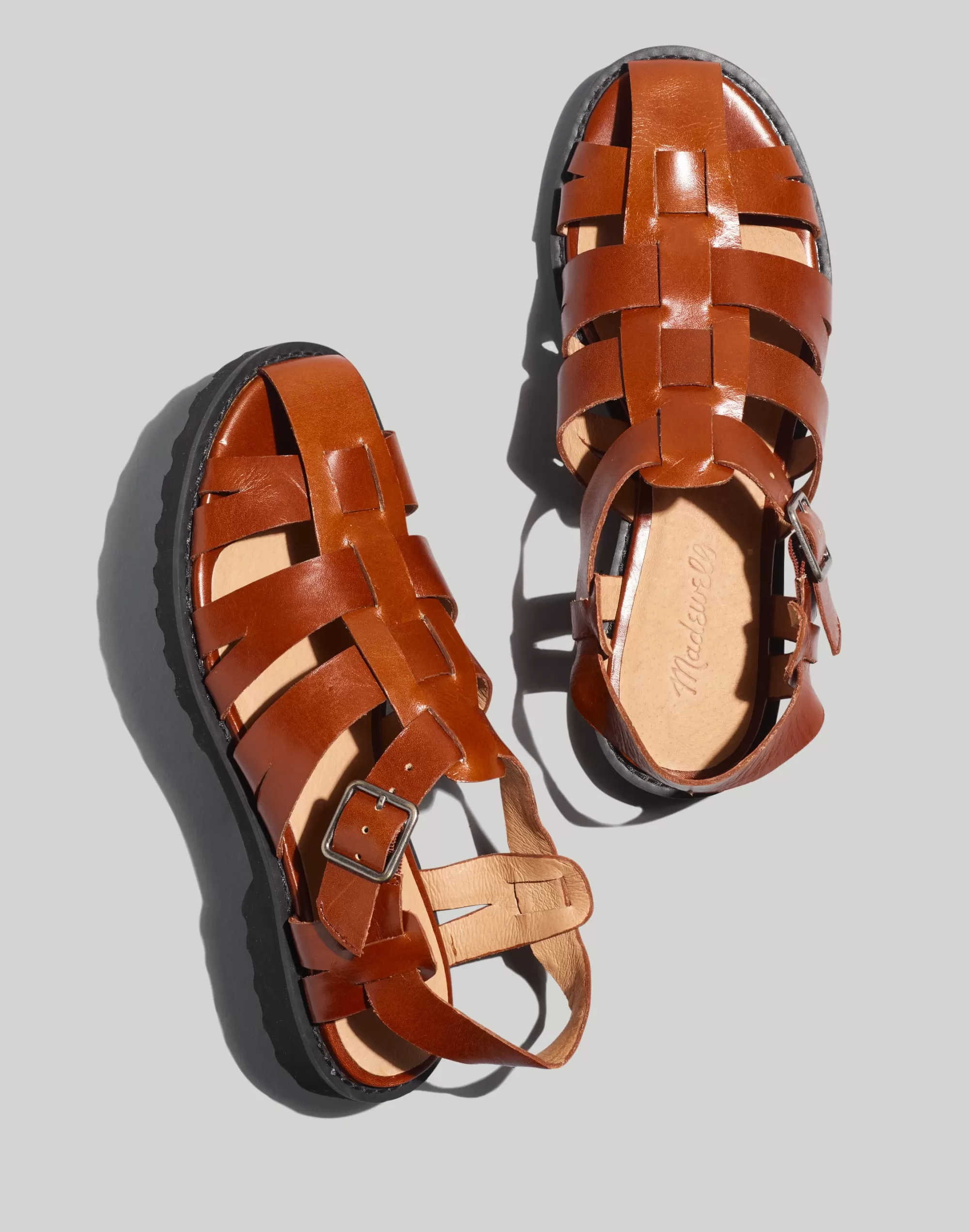 Madewell Flats>The Cari Fisherman Sandal Dried Maple