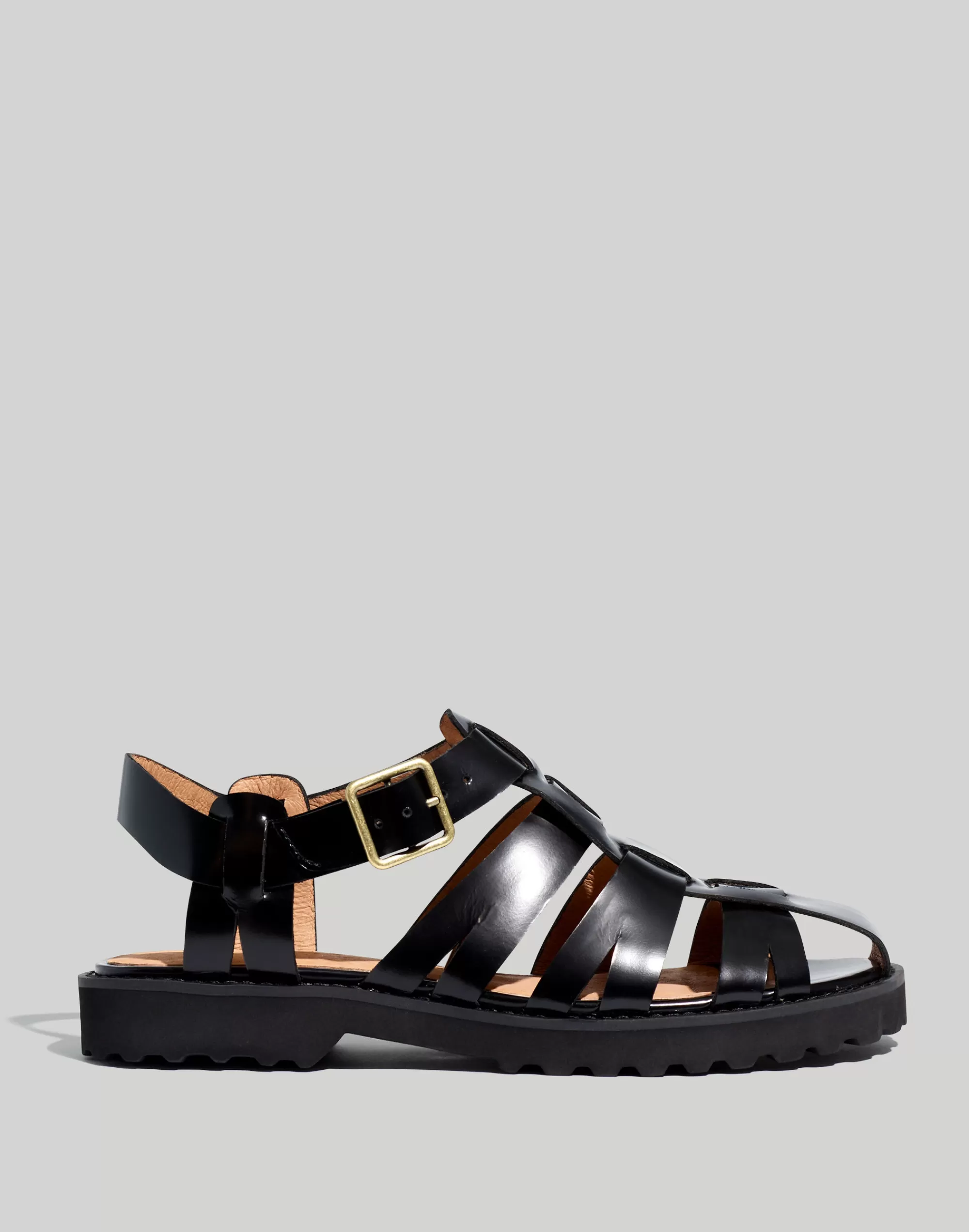 Madewell Flats>The Cari Fisherman Sandal True Black