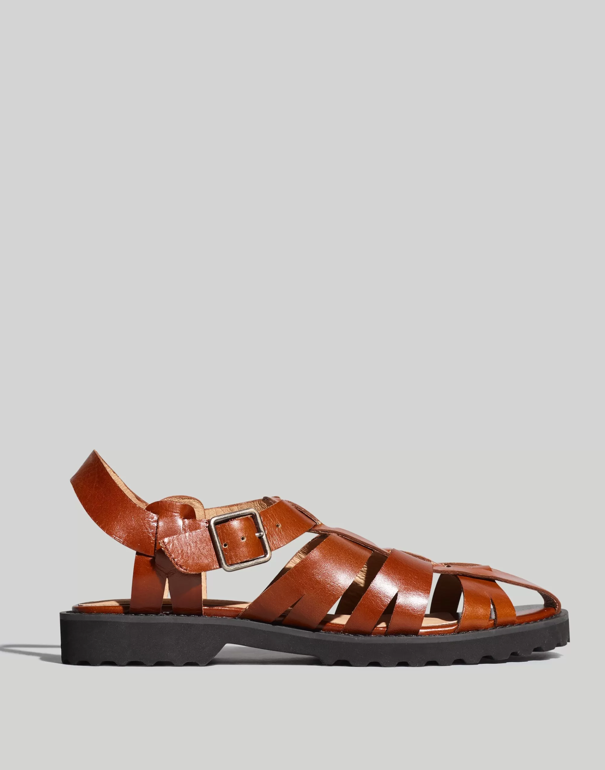 Madewell Flats>The Cari Fisherman Sandal Dried Maple