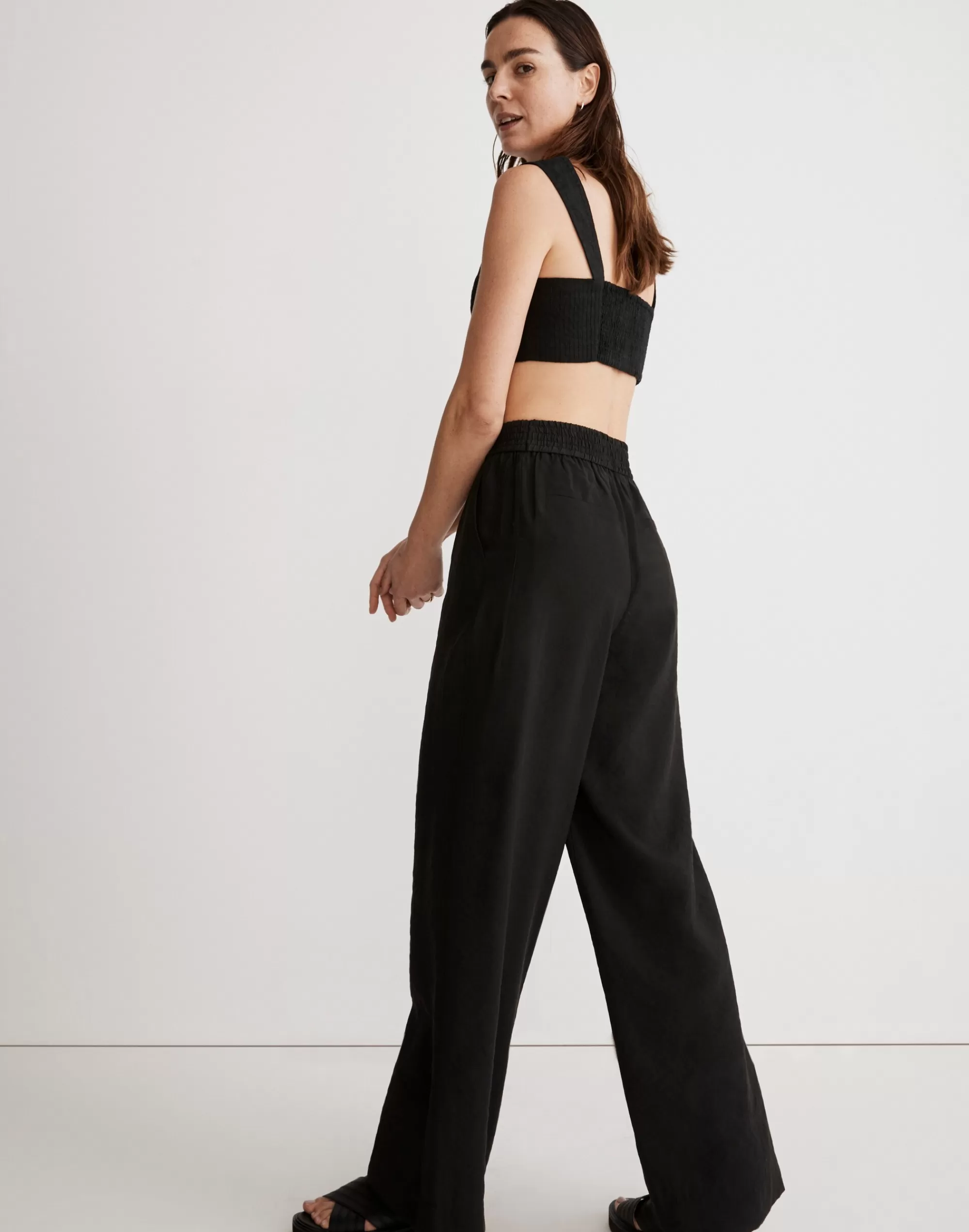 Madewell Pants>The Carley Wide-Leg Pant In Softdrape True Black